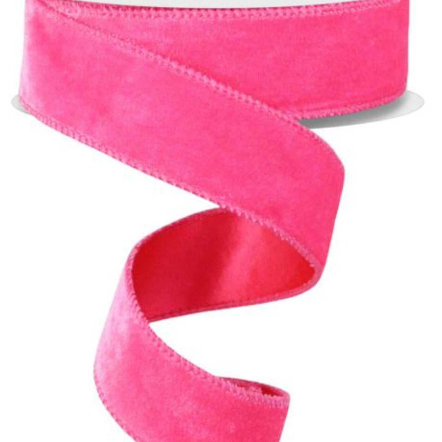 1.5" Bubble Gum Pink Velvet Ribbon, Wired Velvet Ribbon