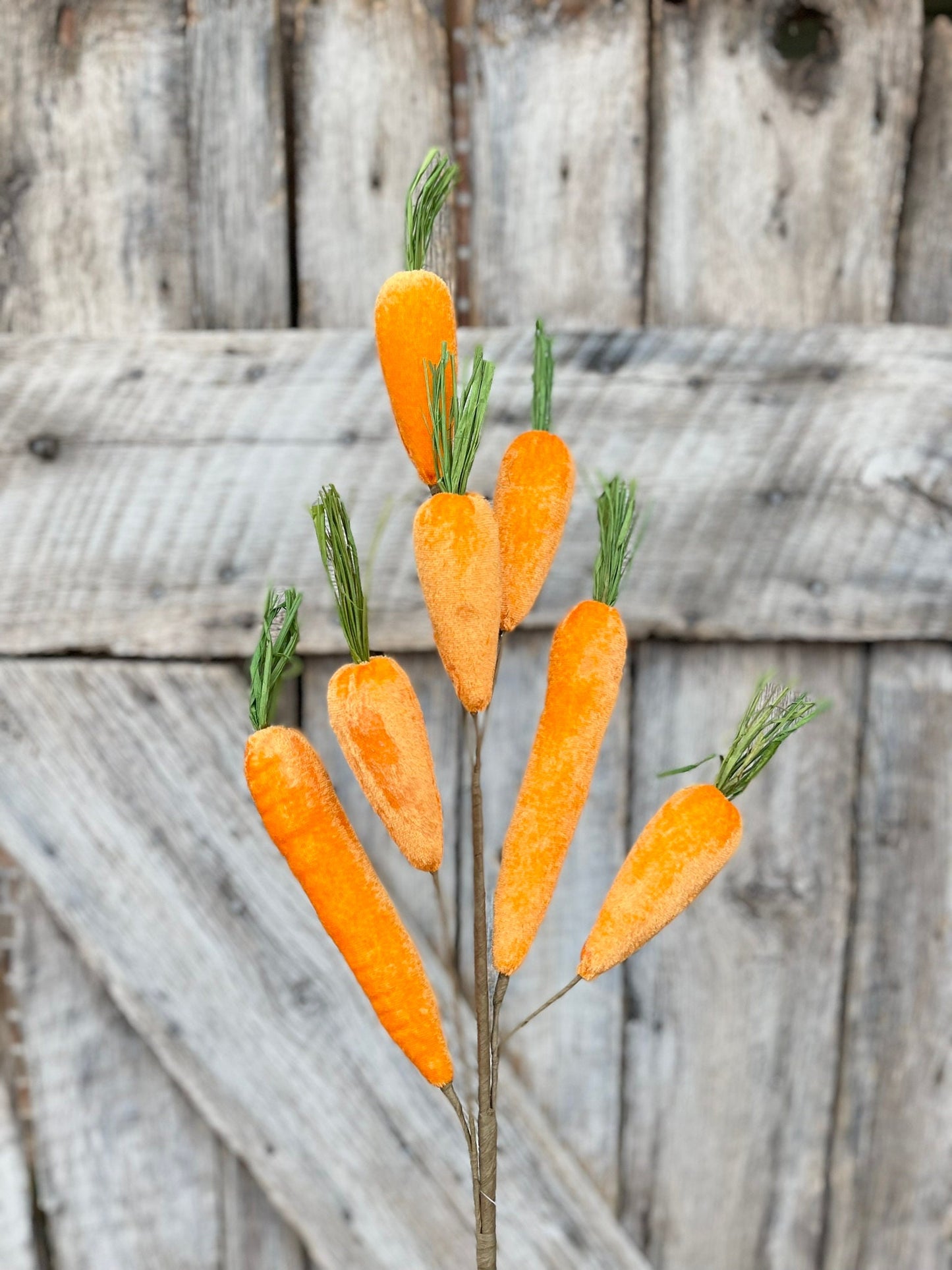 Orange Velvet Carrot Spray, 32" Carrot Spray, Easter Spray