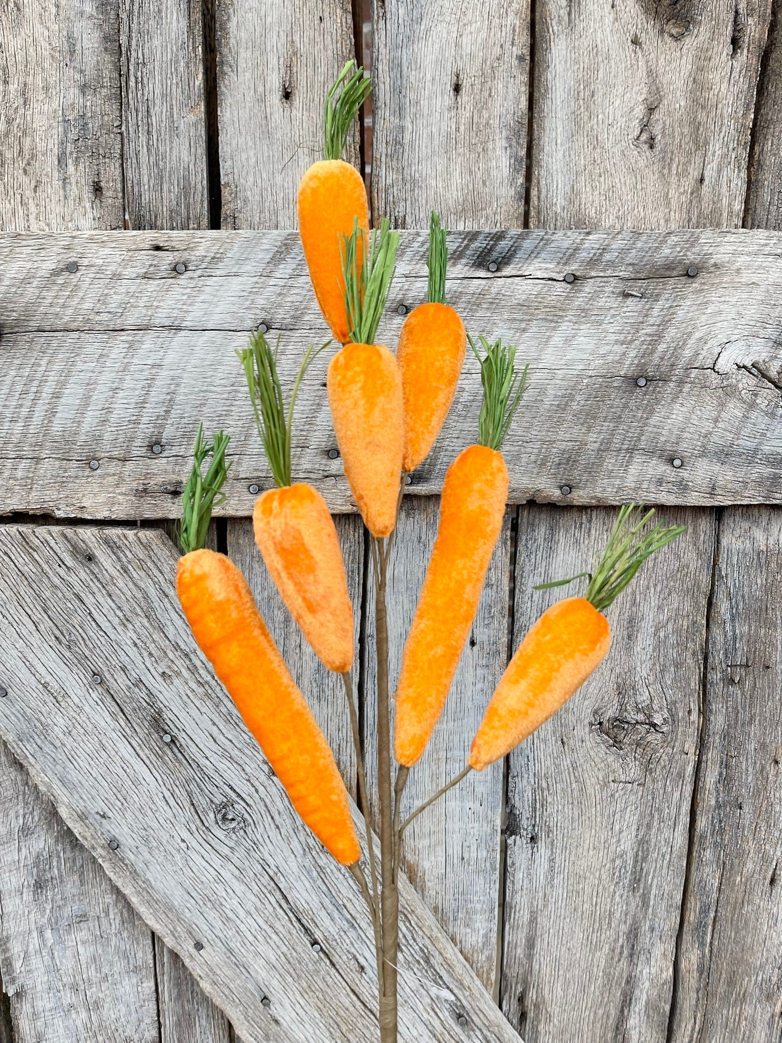 Orange Velvet Carrot Spray, 32" Carrot Spray, Easter Spray