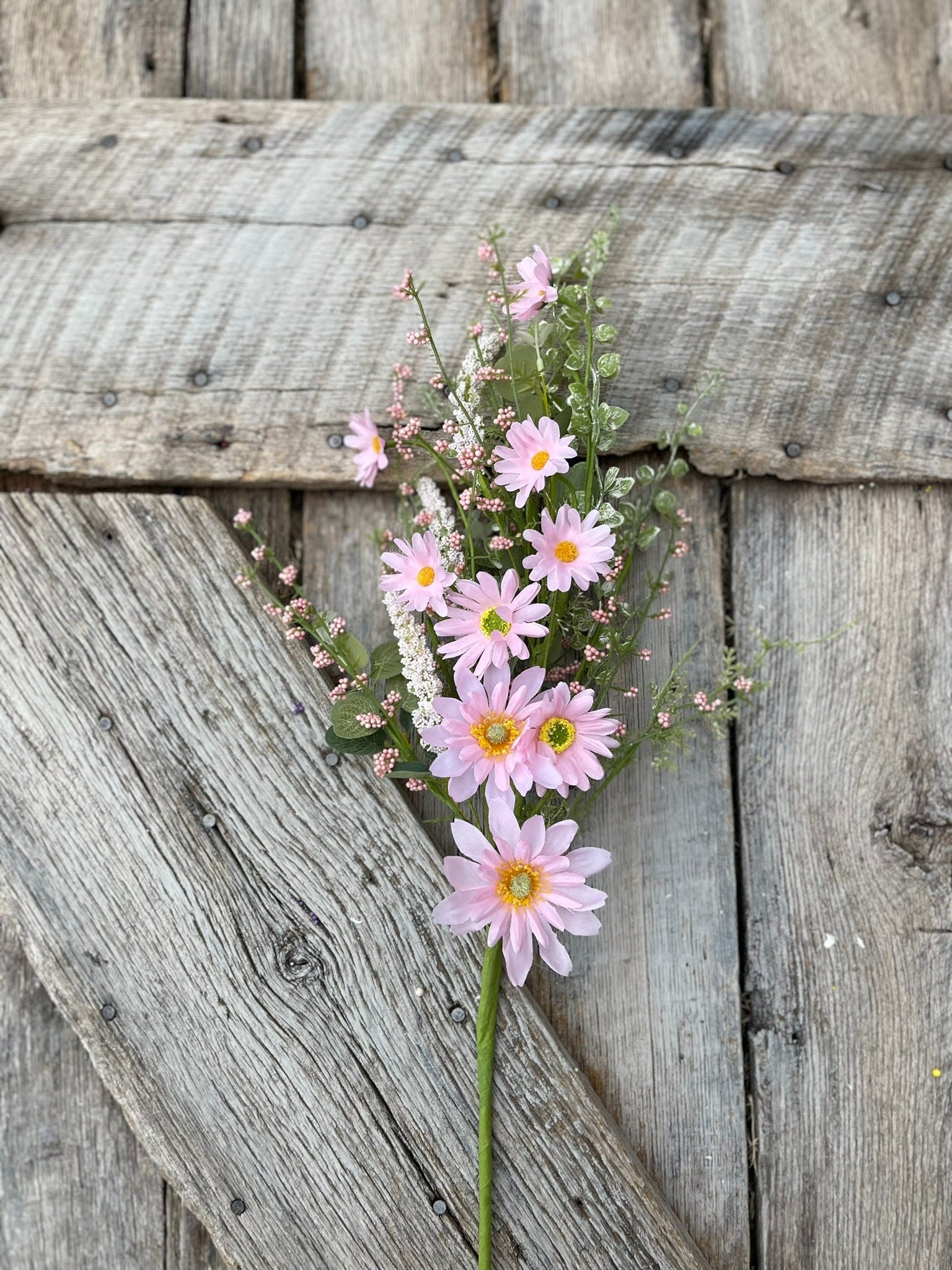 27" Pink Daisy Spray, Pink Floral Spray, Artificial Daisy Spray