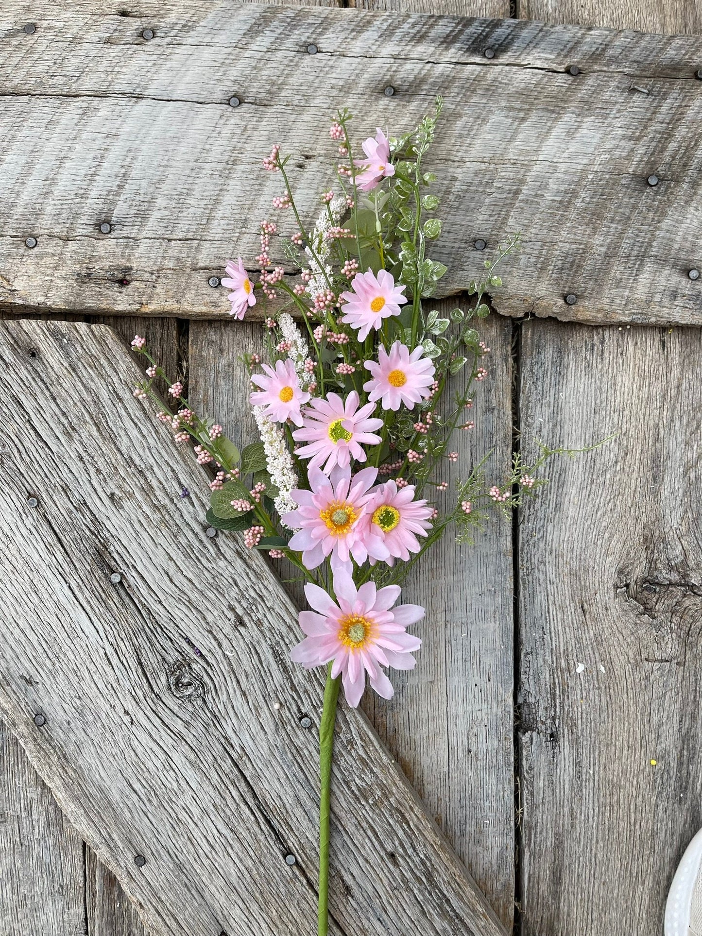 27" Pink Daisy Spray, Pink Floral Spray, Artificial Daisy Spray