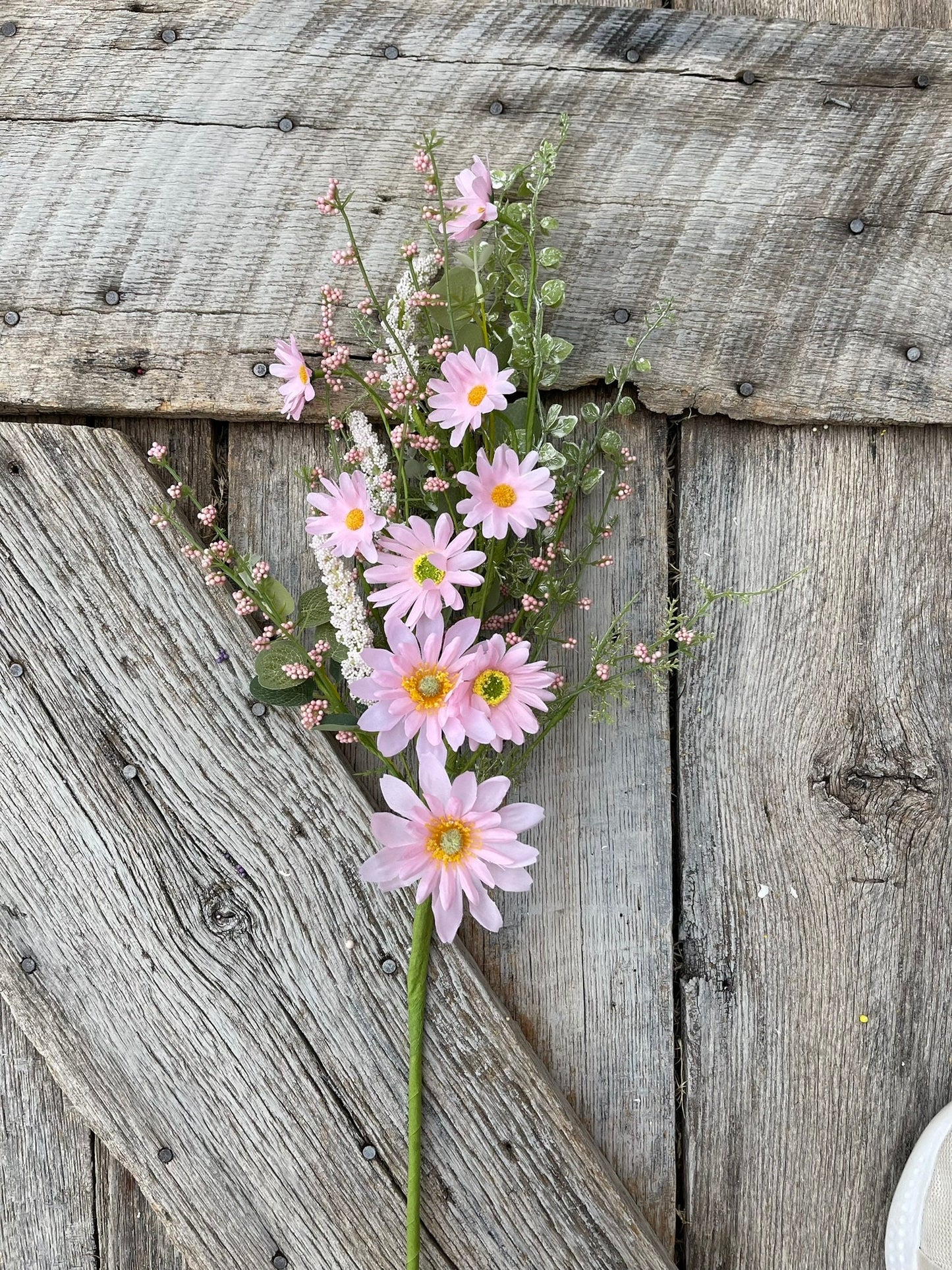 27" Pink Daisy Spray, Pink Floral Spray, Artificial Daisy Spray