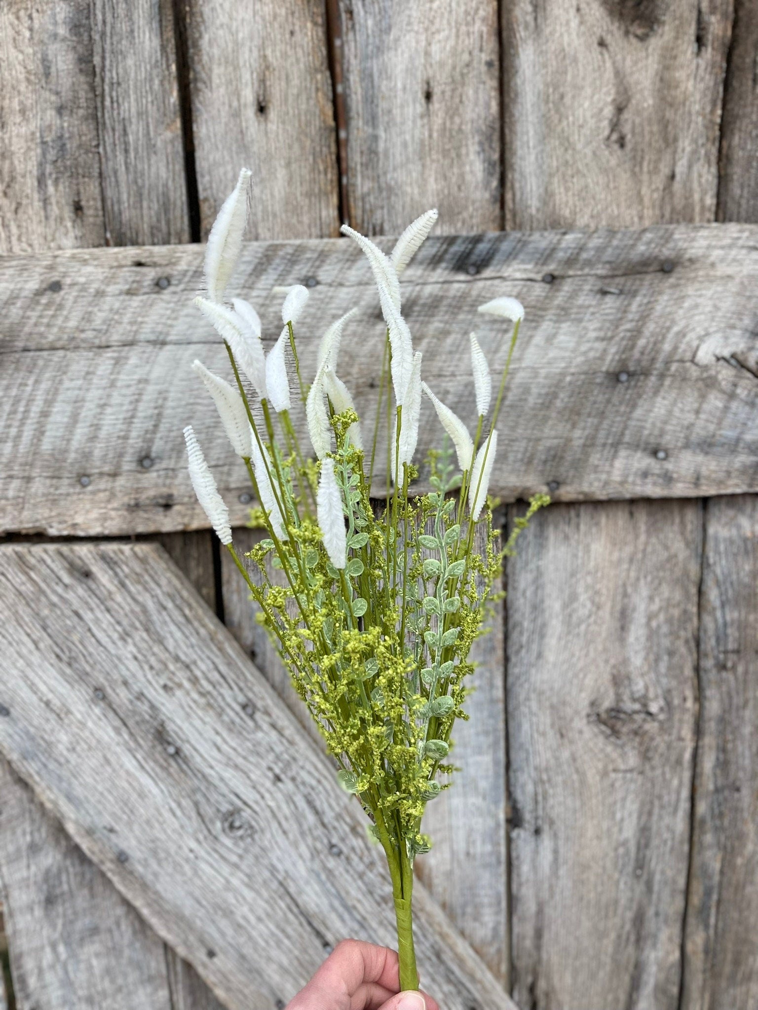 24" Bunny Tails Greenery Bush, Artificial Bunny Tail Bush, Greenery Bush