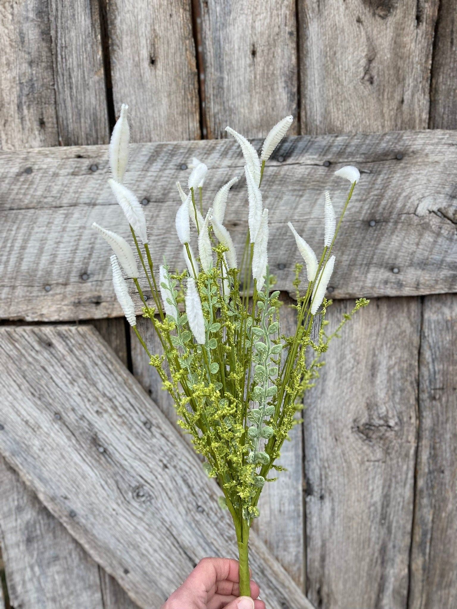 24" Bunny Tails Greenery Bush, Artificial Bunny Tail Bush, Greenery Bush