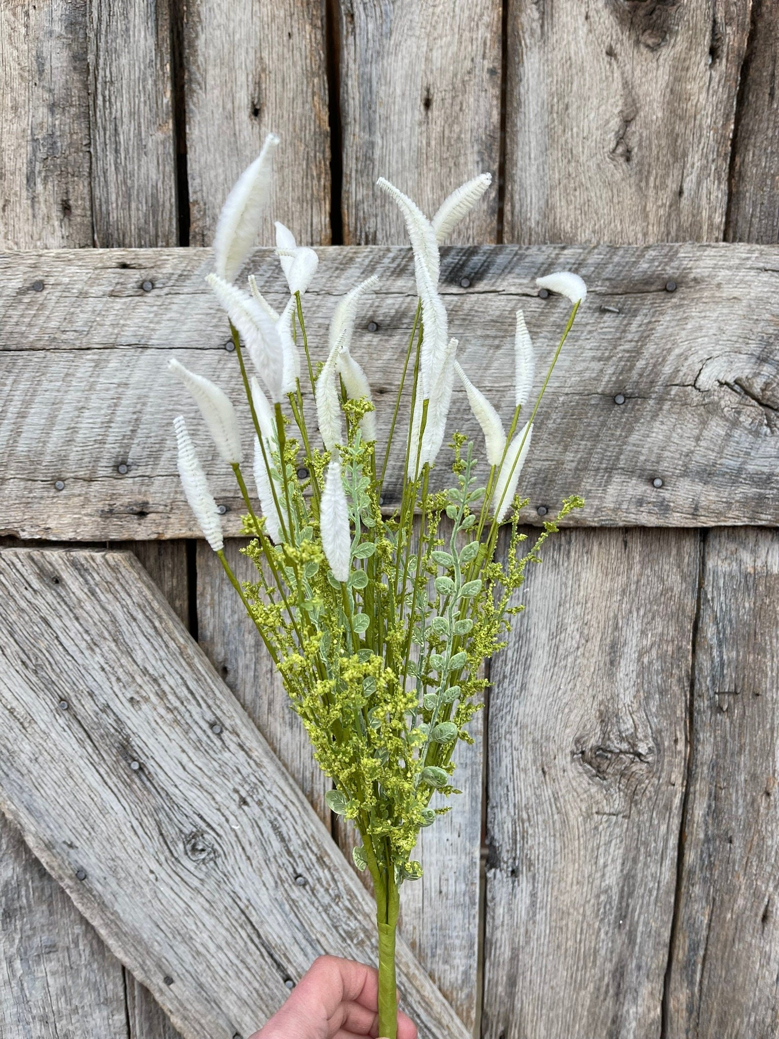 24" Bunny Tails Greenery Bush, Artificial Bunny Tail Bush, Greenery Bush