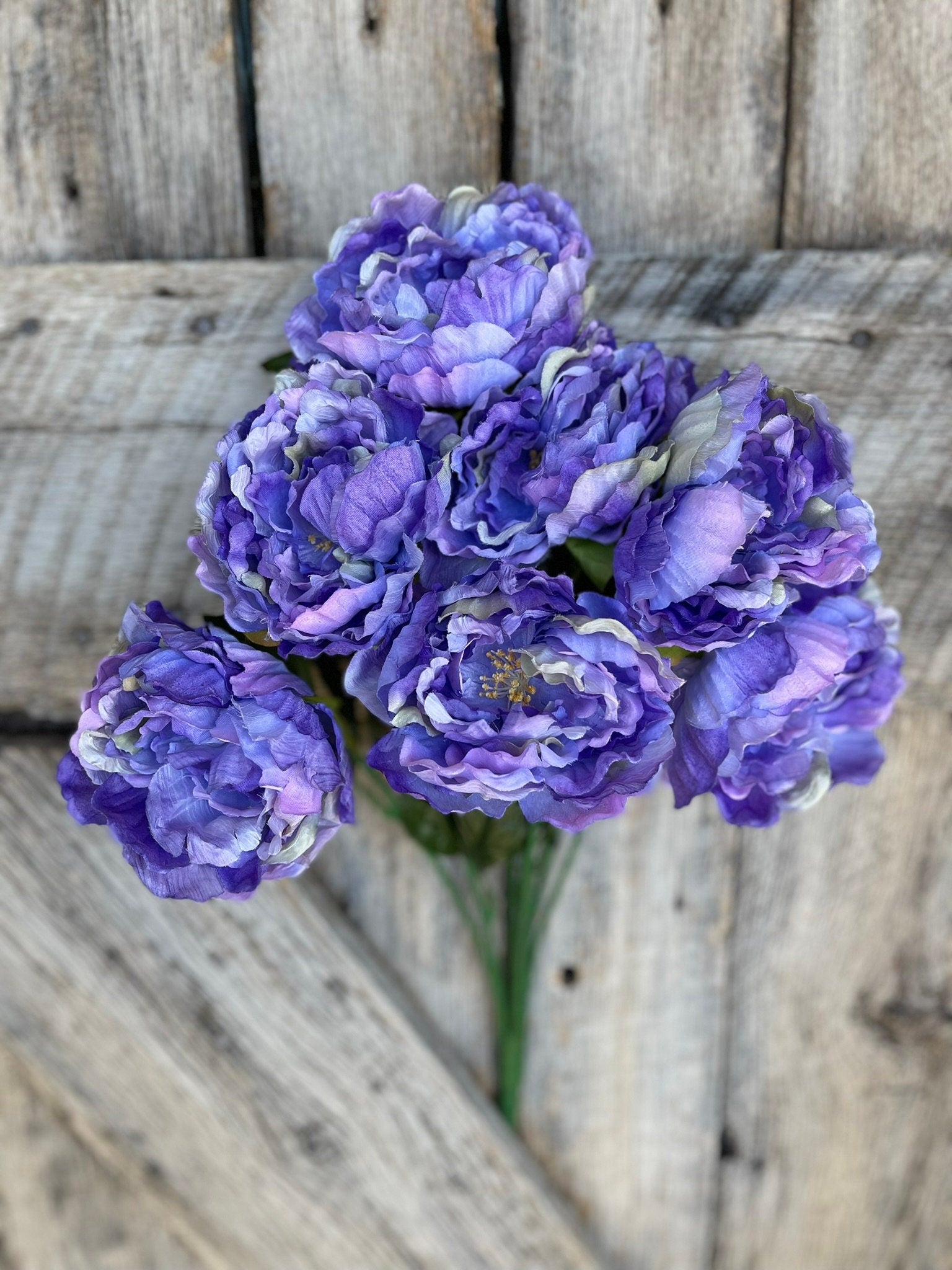 22" Purple Peony Bush, Artificial Peony, Pink Peony Bush