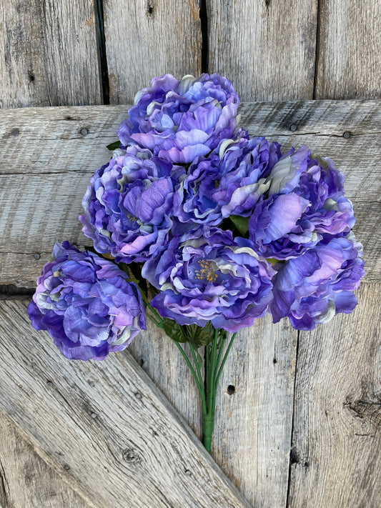 22" Purple Peony Bush, Artificial Peony