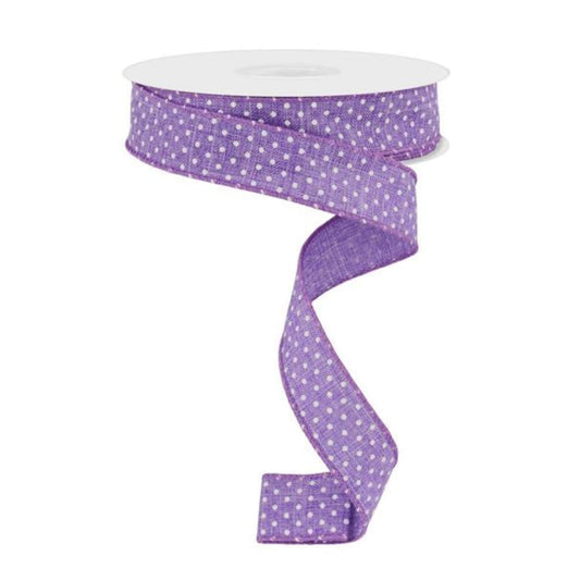 7/8" Lavender Swiss Dots Ribbon, Purple Swiss Dots Ribbon, Narrow RIbbon