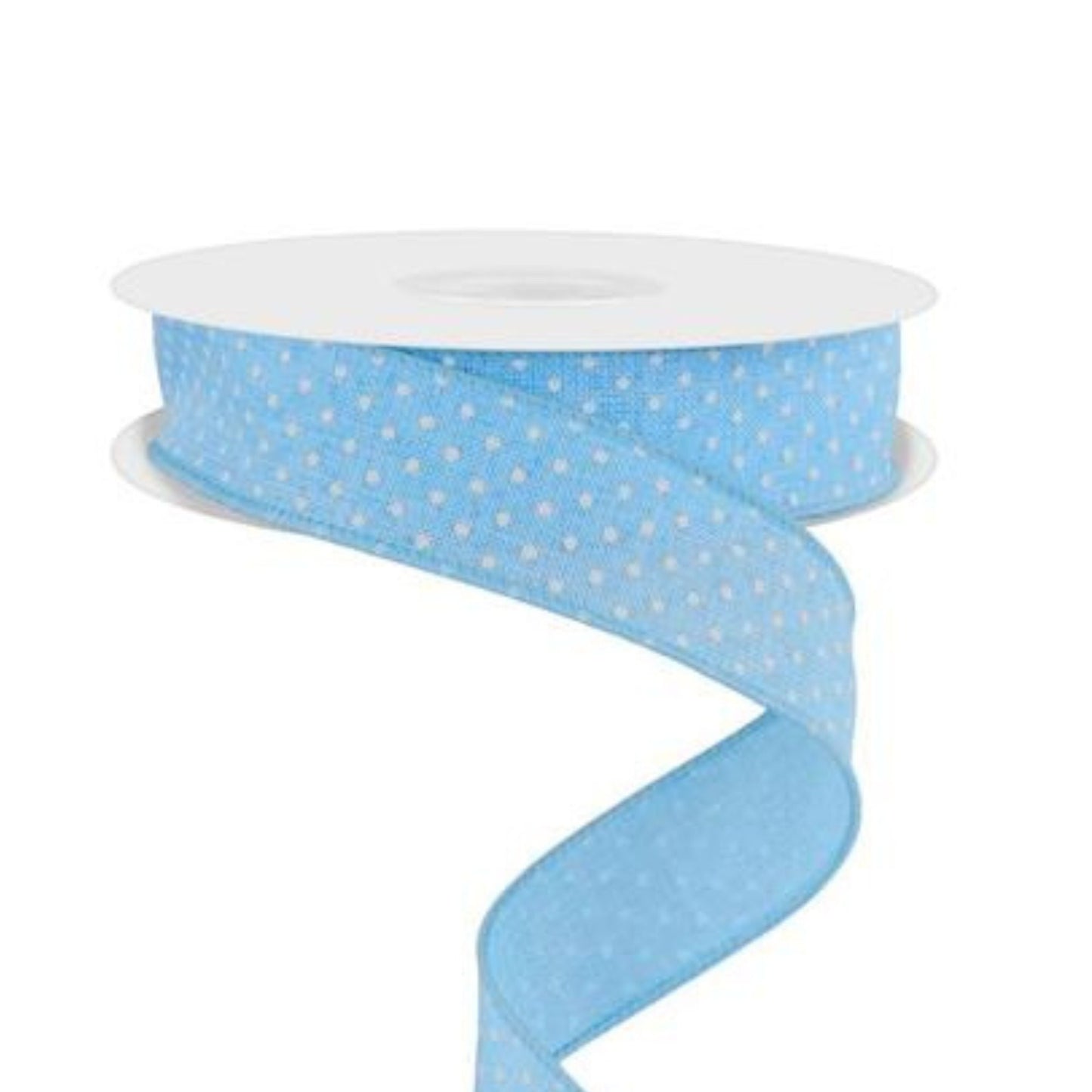 7/8" Light Blue Swiss Dots Ribbon, Blue Swiss Dots Ribbon, Narrow RIbbon