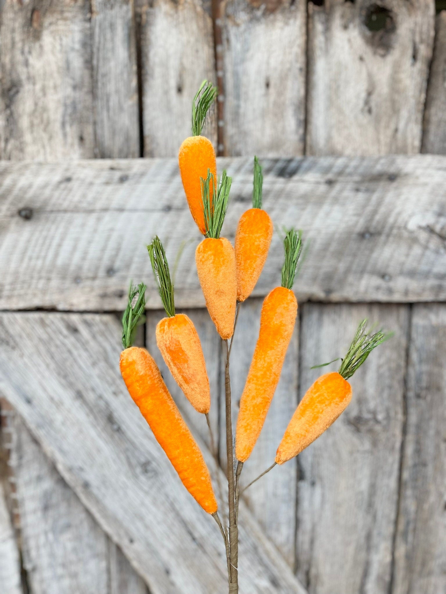 Orange Velvet Carrot Spray, 32" Carrot Spray, Easter Spray