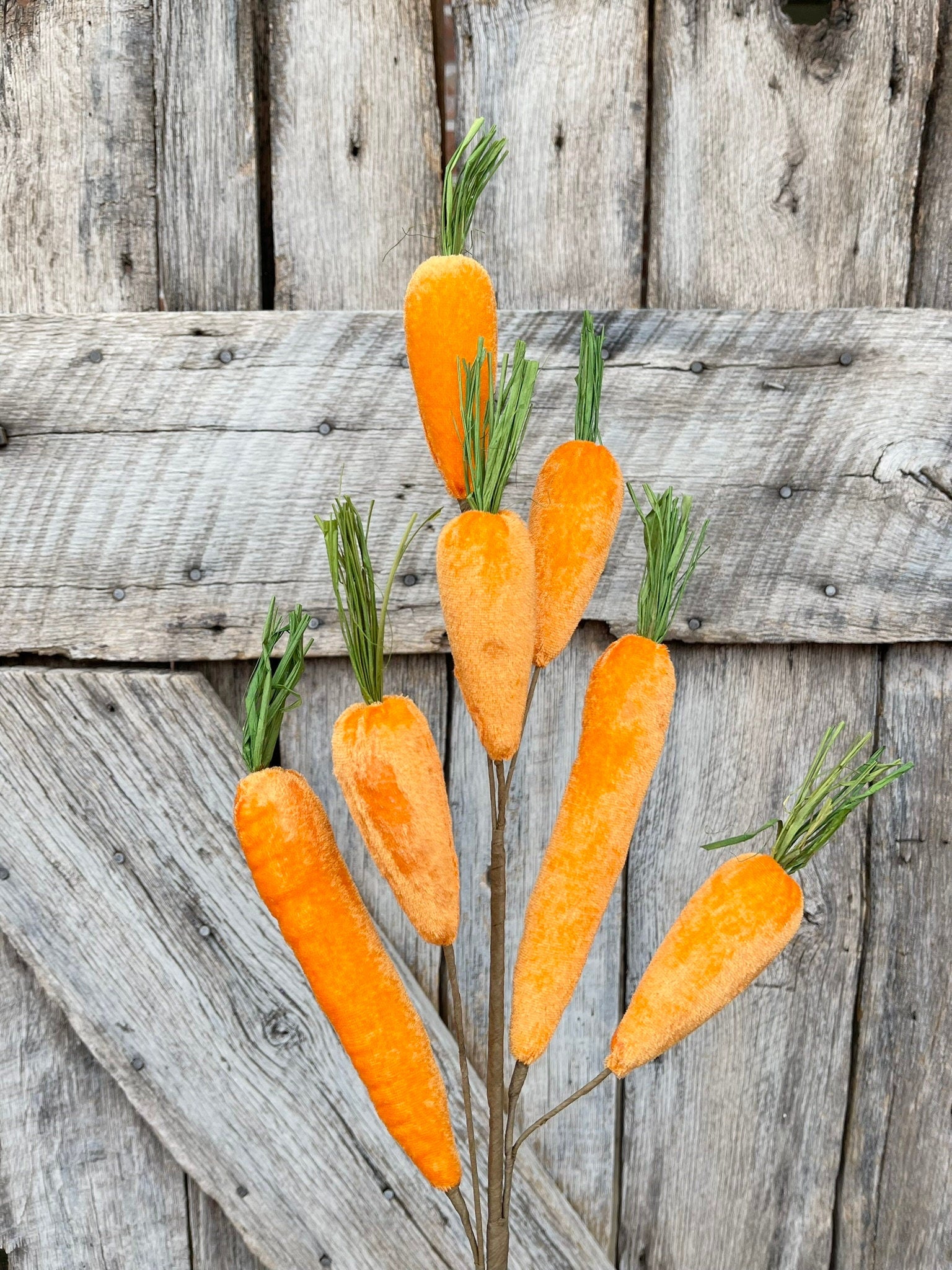 Orange Velvet Carrot Spray, 32" Carrot Spray, Easter Spray