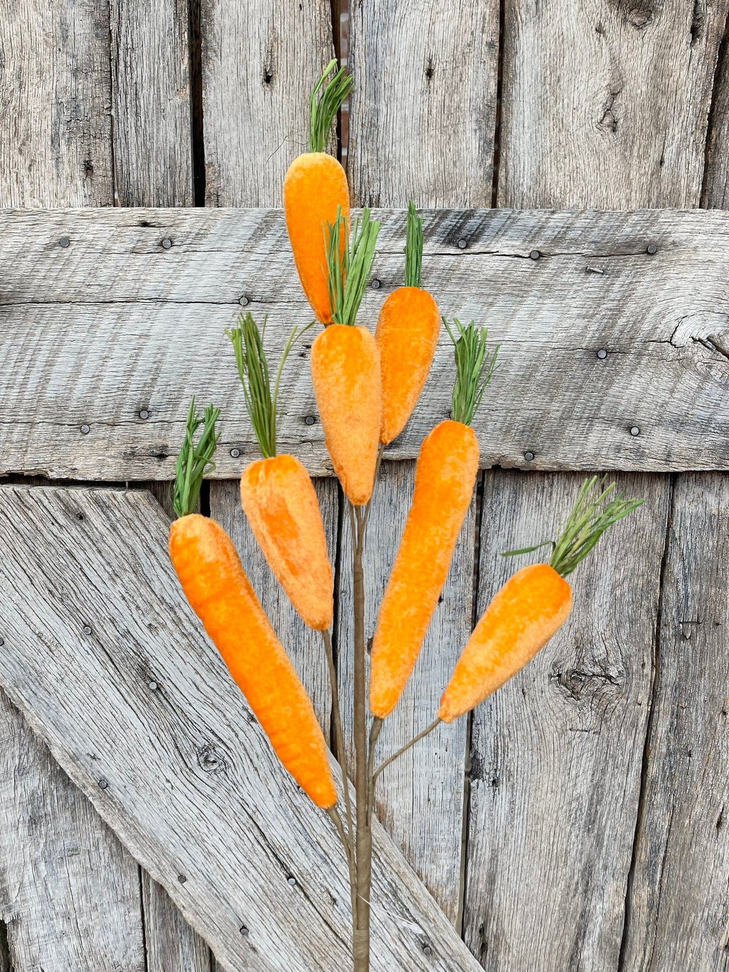 Orange Velvet Carrot Spray, 32" Carrot Spray, Easter Spray