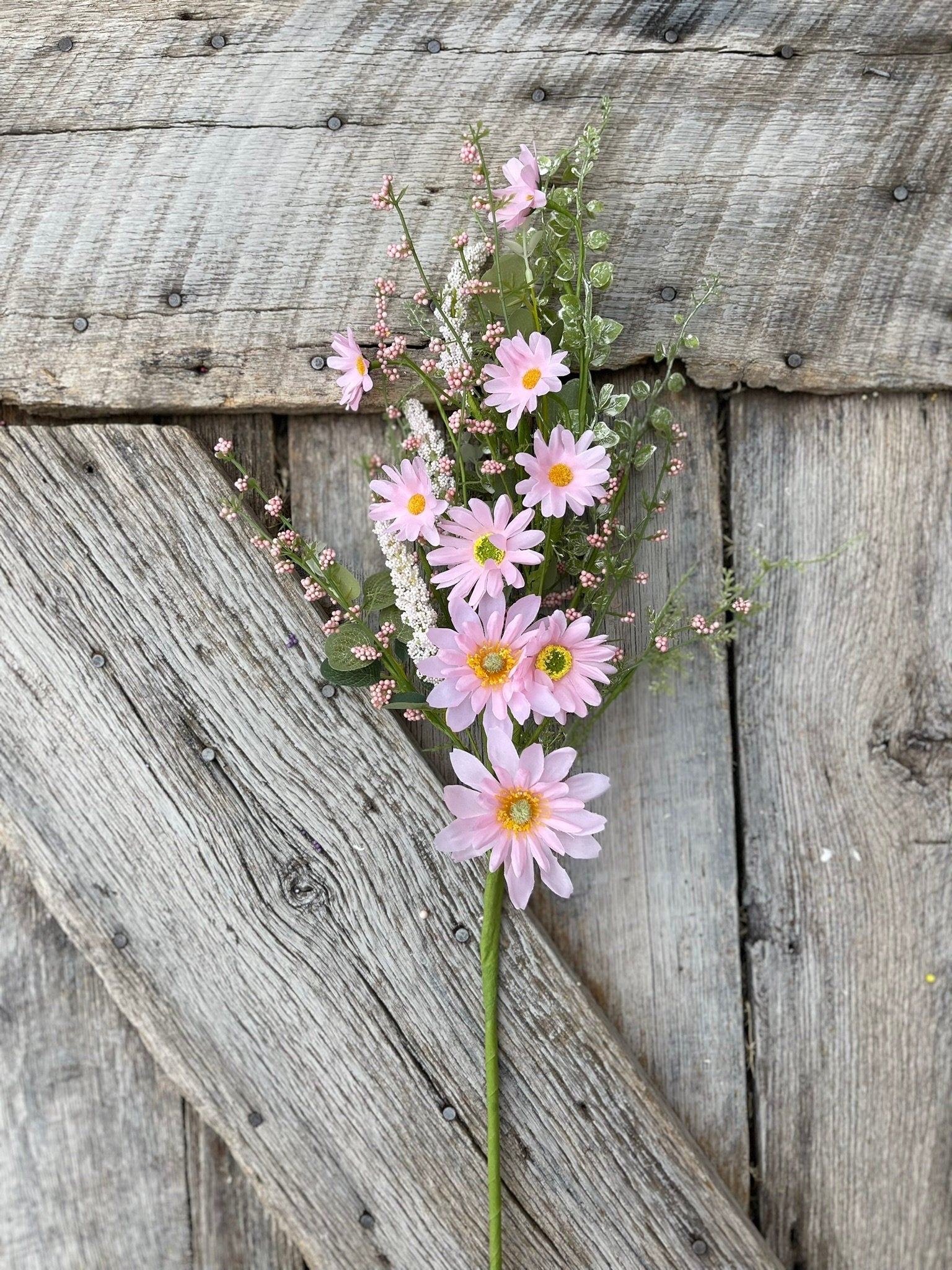 27" Pink Daisy Spray, Pink Floral Spray, Artificial Daisy Spray