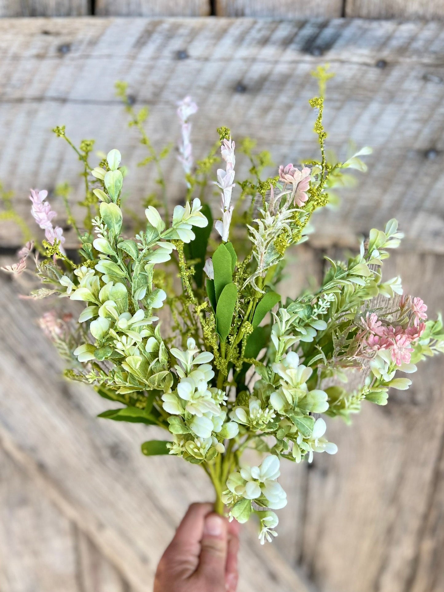 21" Pink Plastic Eucalyptus Bush, Pink Greenery Bush, Eucalyptus Bush