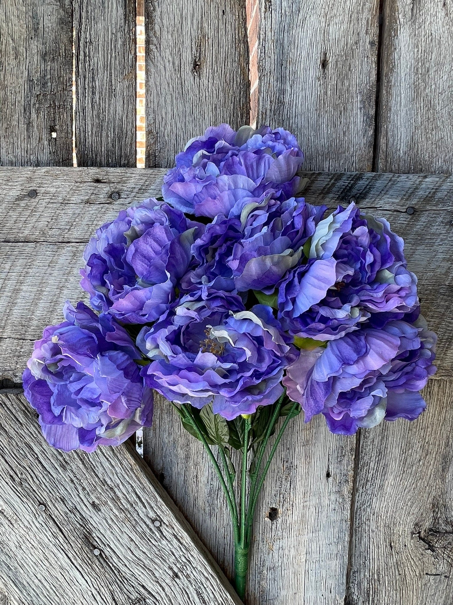 22" Purple Peony Bush, Artificial Peony, Pink Peony Bush