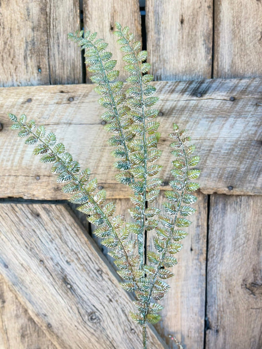 33" Rustic Fern Spray, Dark Green Fern Spray, Fall Fern