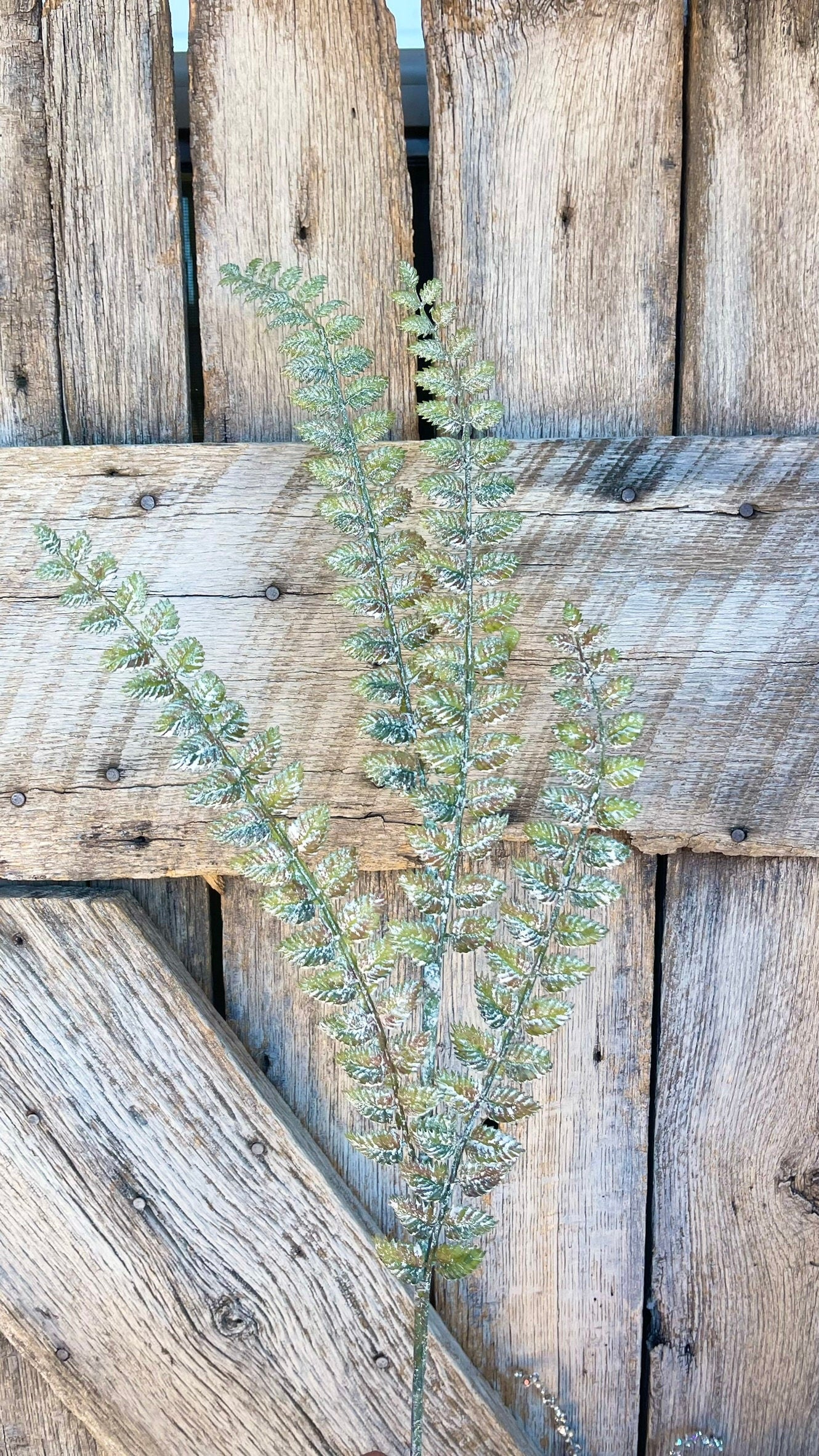 33" Rustic Fern Spray, Dark Green Fern Spray, Fall Fern