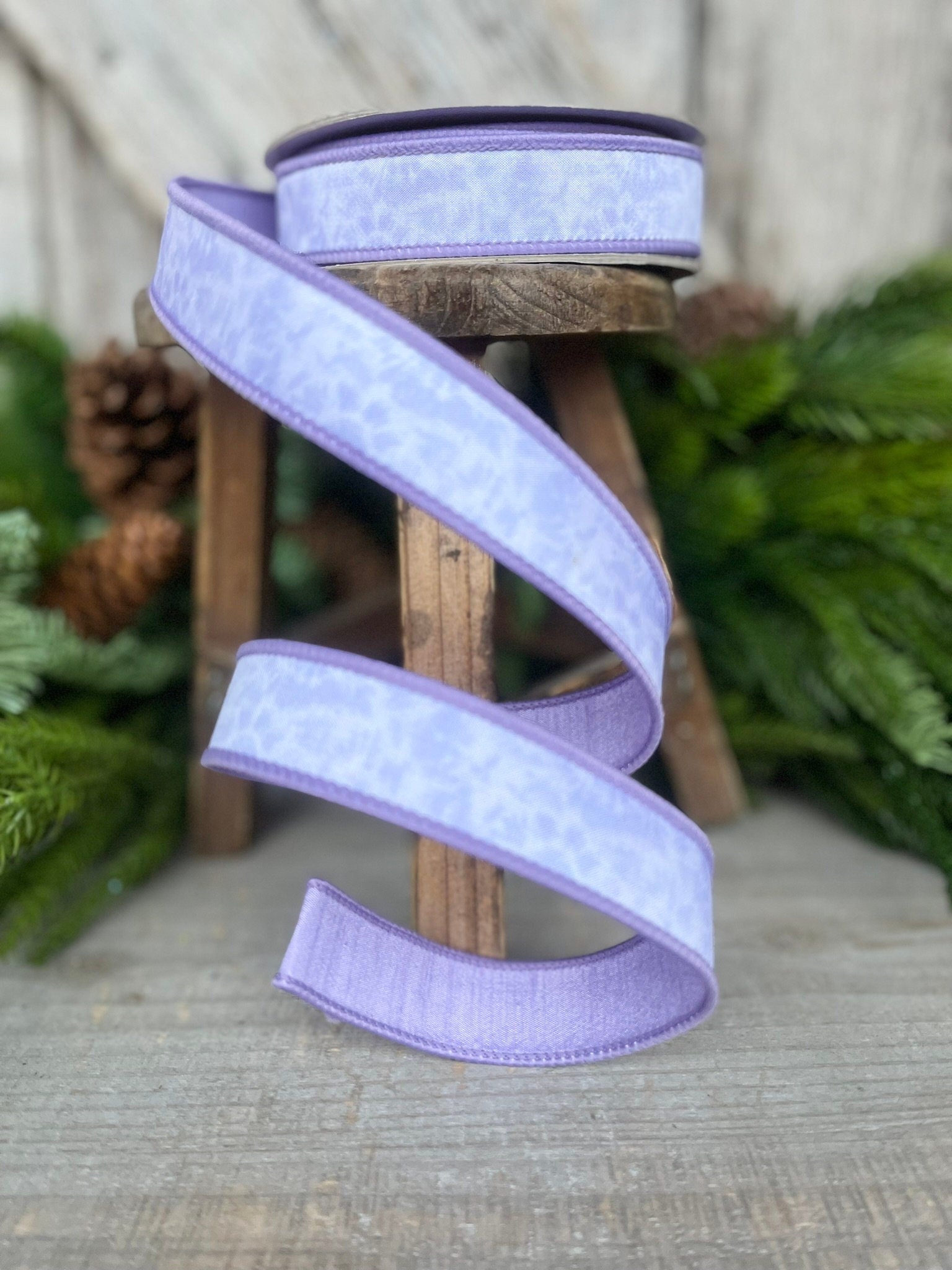 1" Lavender Tie Dye Ribbon, Farrisilk Ribbon, Spring Ribbon