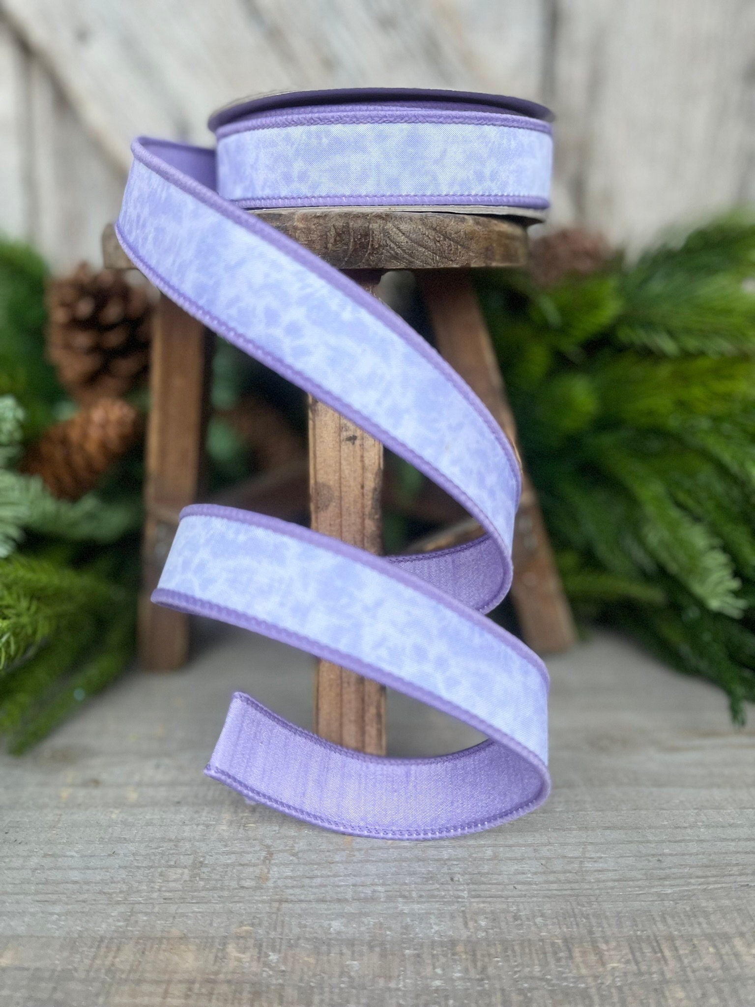 1" Lavender Tie Dye Ribbon, Farrisilk Ribbon, Spring Ribbon