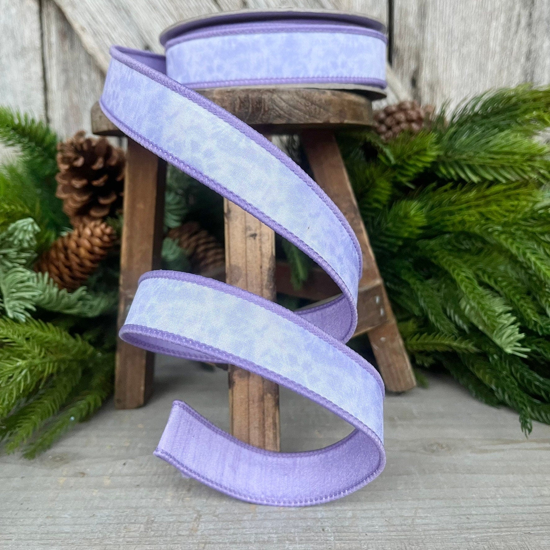 1" Lavender Tie Dye Ribbon, Farrisilk Ribbon, Spring Ribbon