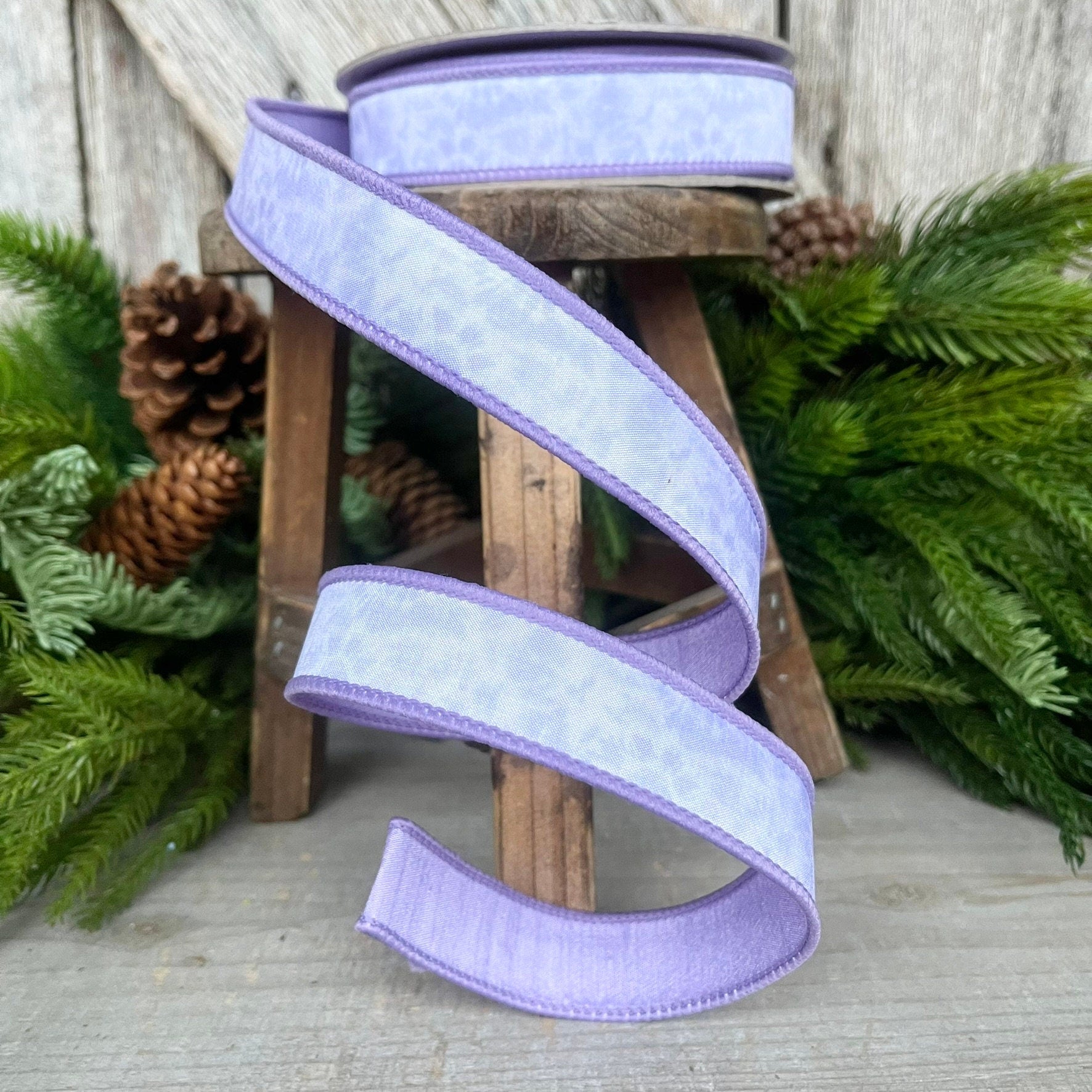 1" Lavender Tie Dye Ribbon, Farrisilk Ribbon, Spring Ribbon