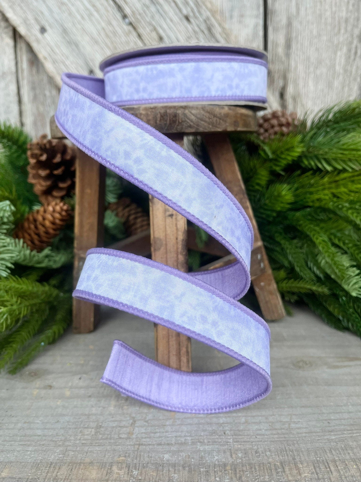 1" Lavender Tie Dye Ribbon, Farrisilk Ribbon, Spring Ribbon