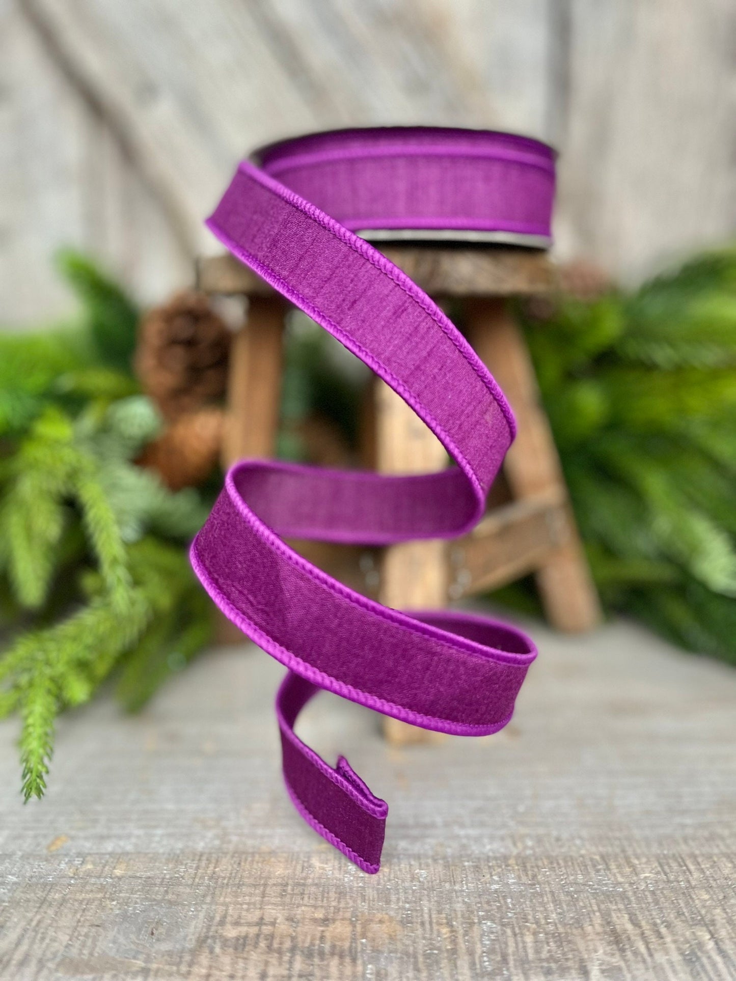 1” Purple Dupion Ribbon, Farrisilk ribbon