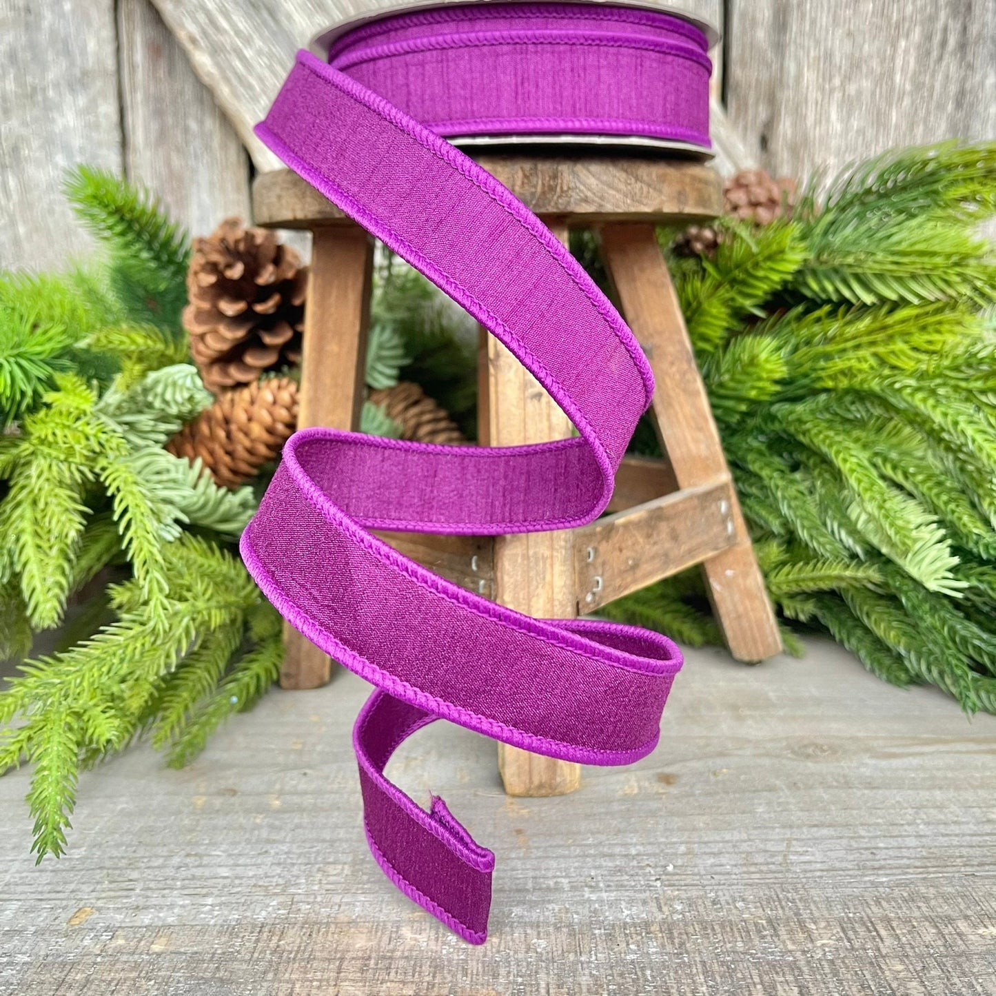 1” Purple Dupion Ribbon, Farrisilk ribbon