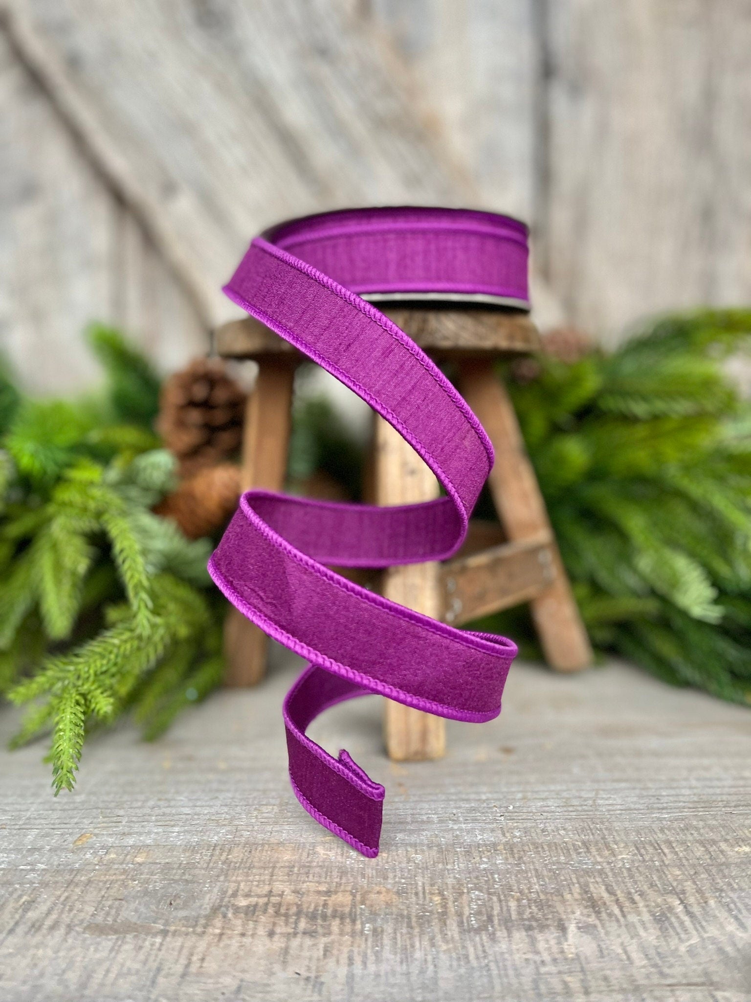 1” Purple Dupion Ribbon, Farrisilk ribbon