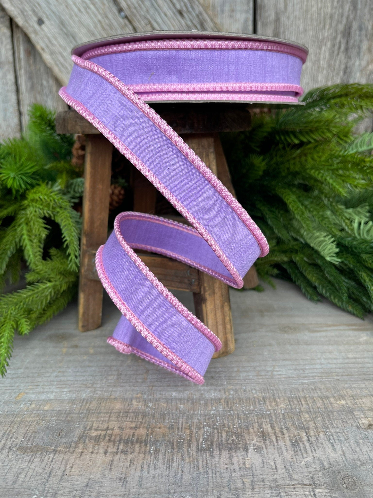 1" Lavender Sherbert Cord Ribbon, Farrisilk Ribbon, Purple Pink Ribbon