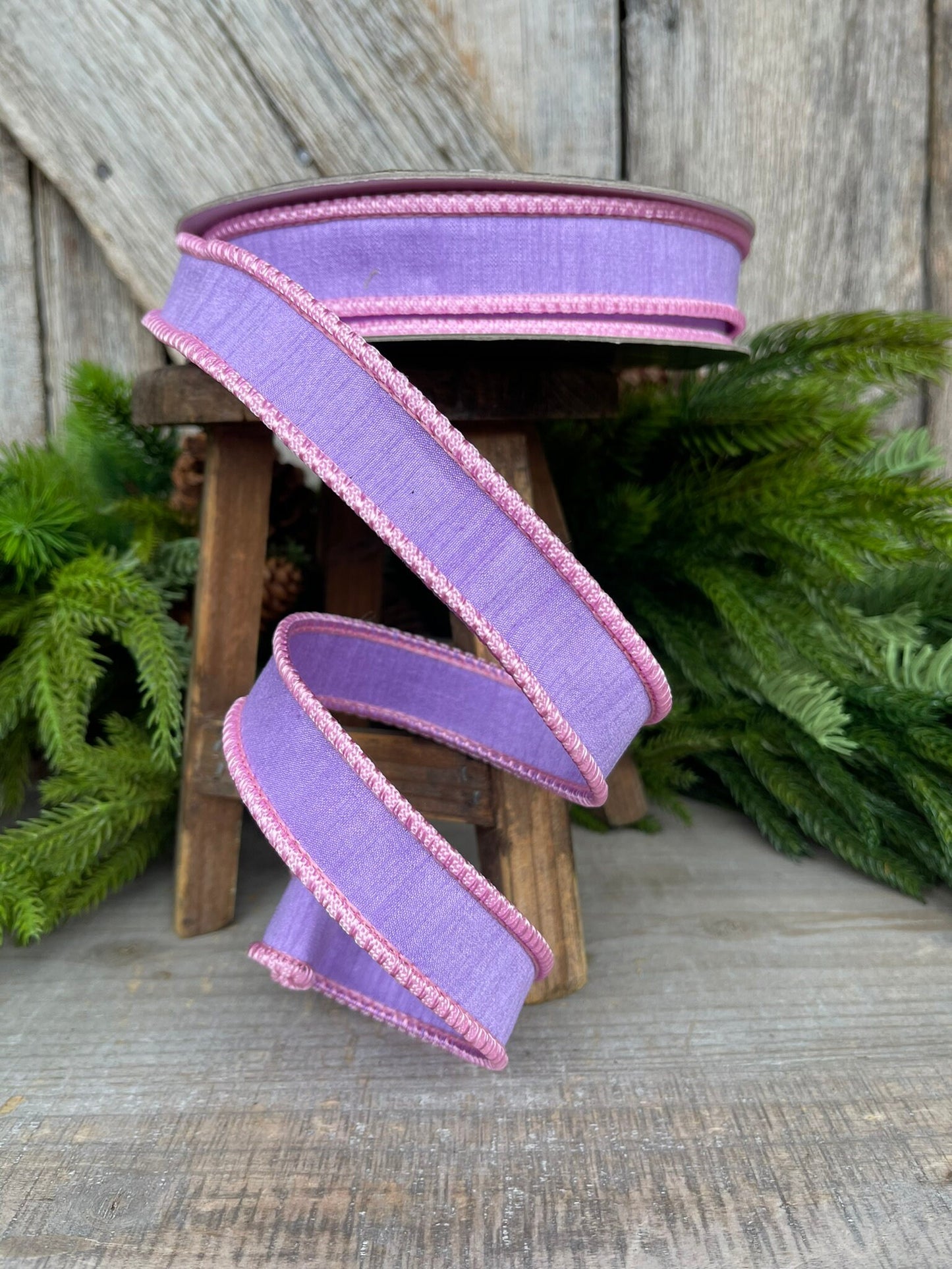 1" Lavender Sherbert Cord Ribbon, Farrisilk Ribbon, Purple Pink Ribbon