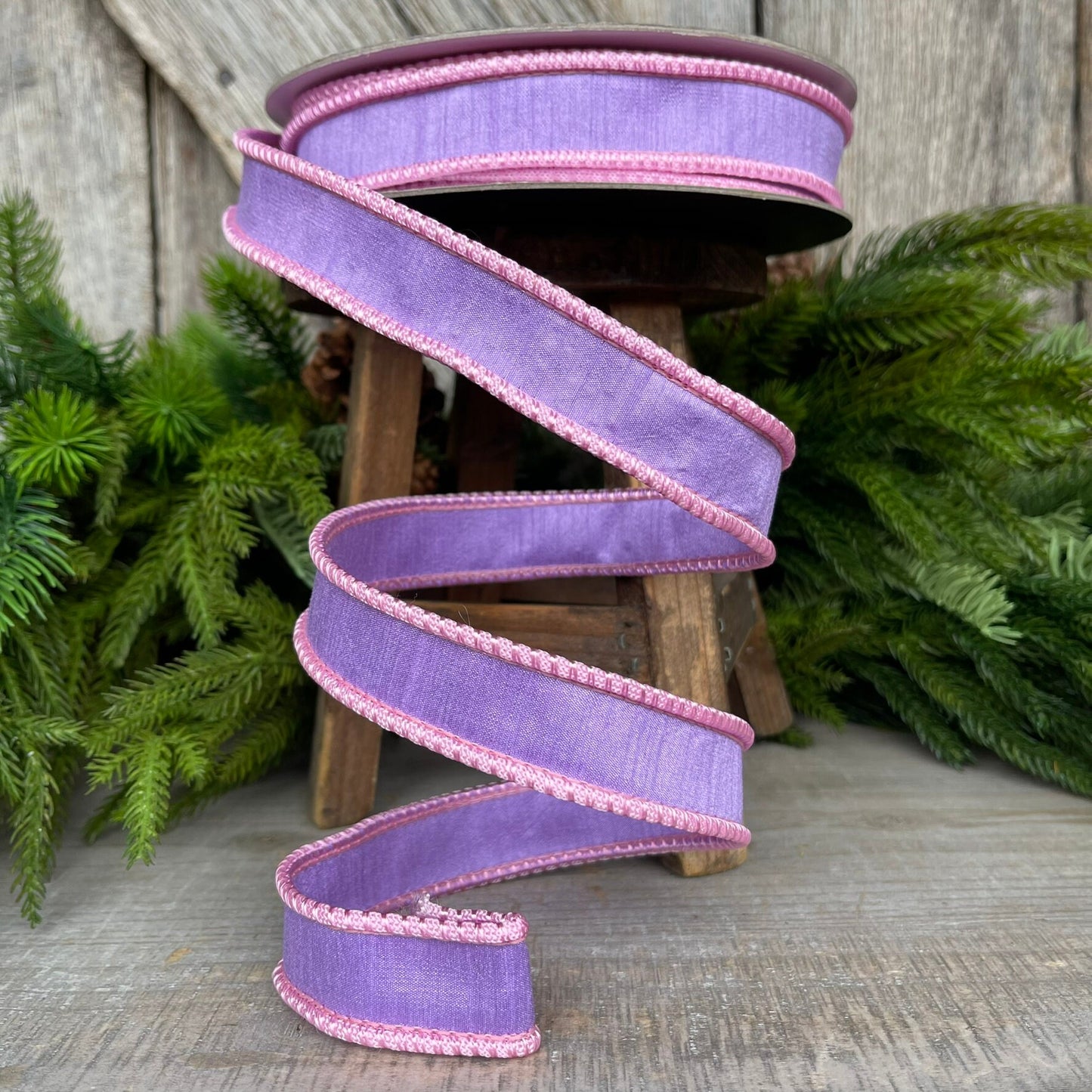 1" Lavender Sherbert Cord Ribbon, Farrisilk Ribbon, Purple Pink Ribbon