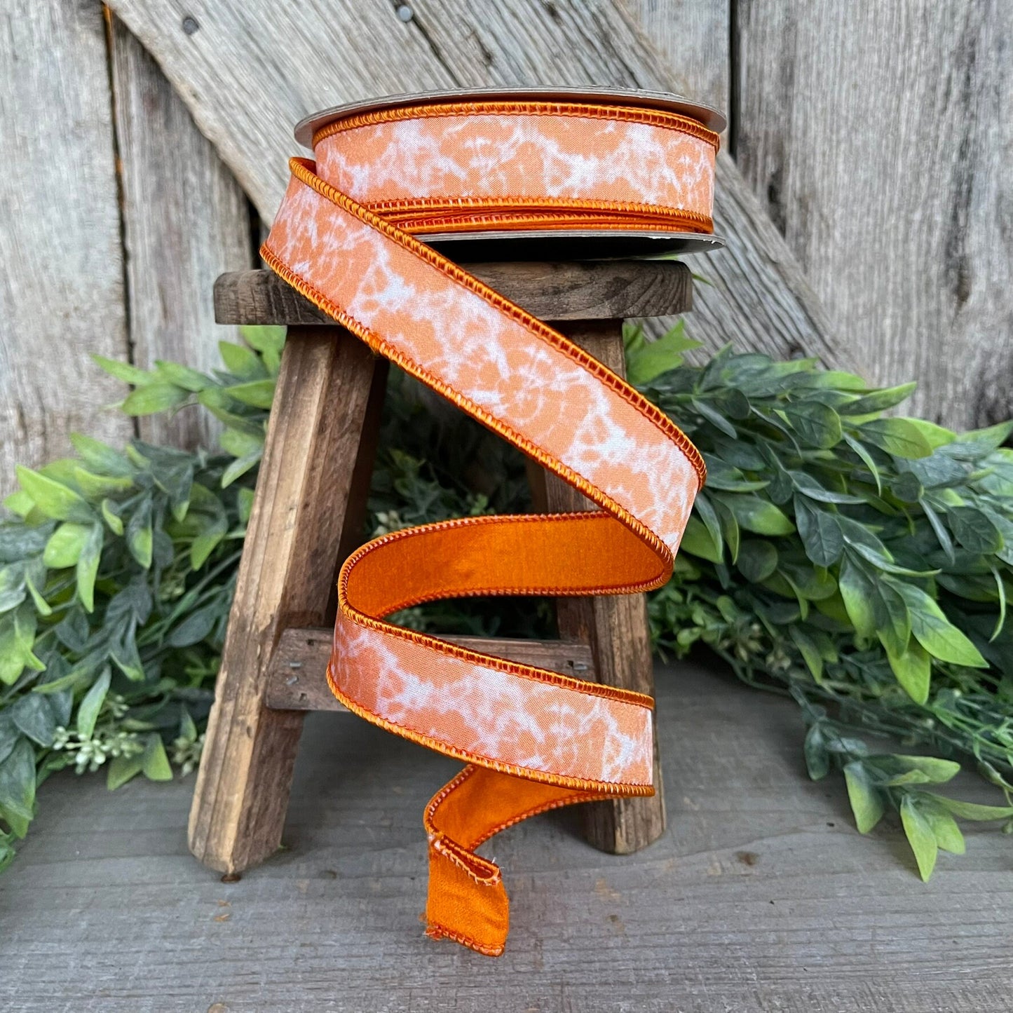 1" OrangeTie Dye Ribbon, Farrisilk Ribbon