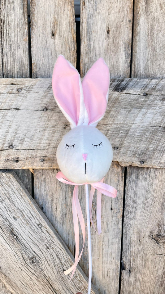 29" Easter Bunny Head Pick, Plush Bunny Head Pick