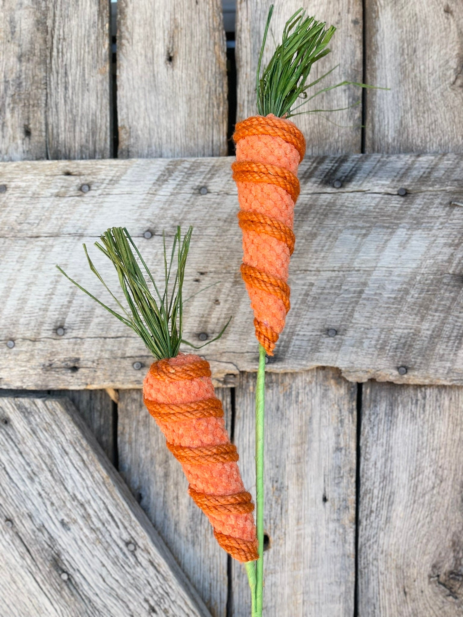 29" Orange Carrot Spray, Jute Carrot Spray, Easter Spray