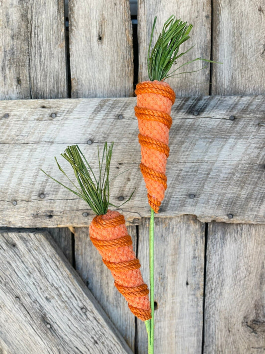 29" Orange Carrot Spray, Jute Carrot Spray