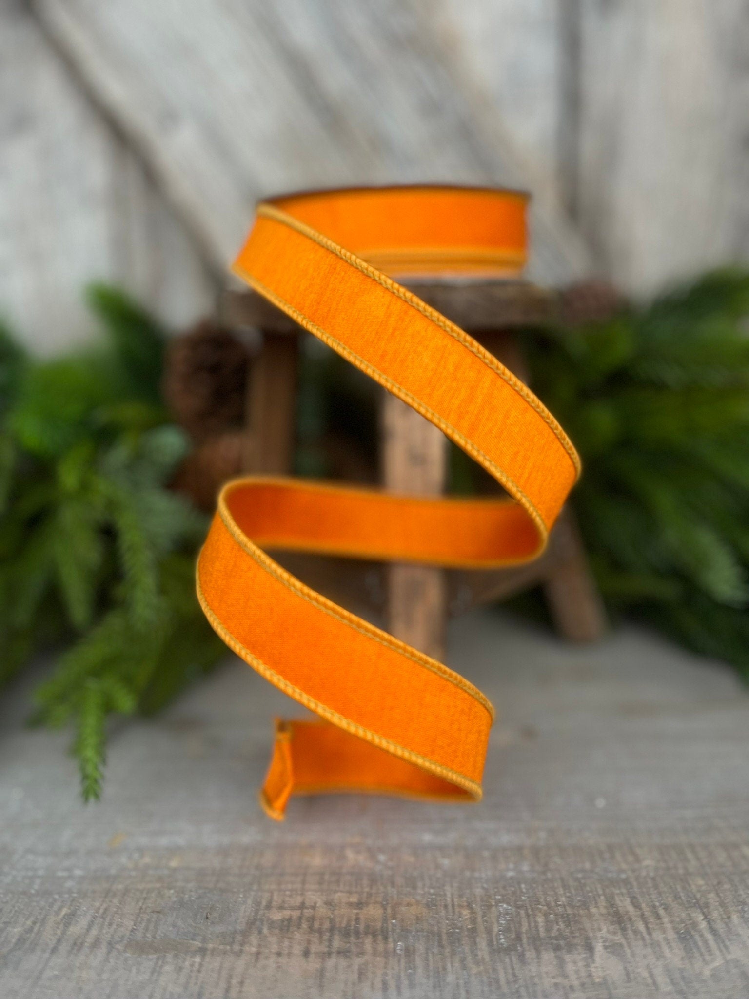 1" Orange Dupion Ribbon, Farrisilk Ribbon