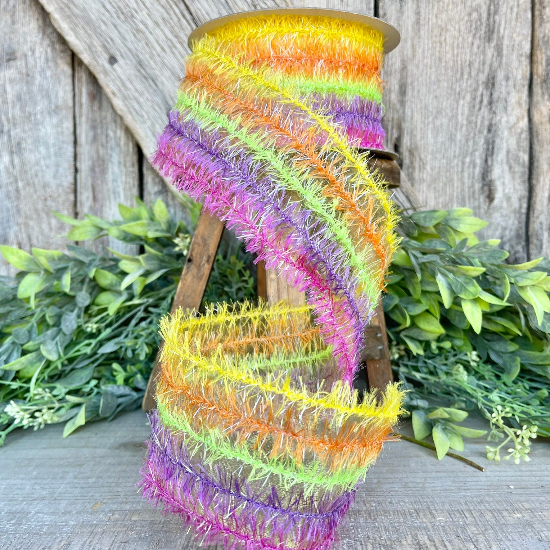 2.5" Shagadelic Fuzzy Ribbon, Farrisilk Ribbon