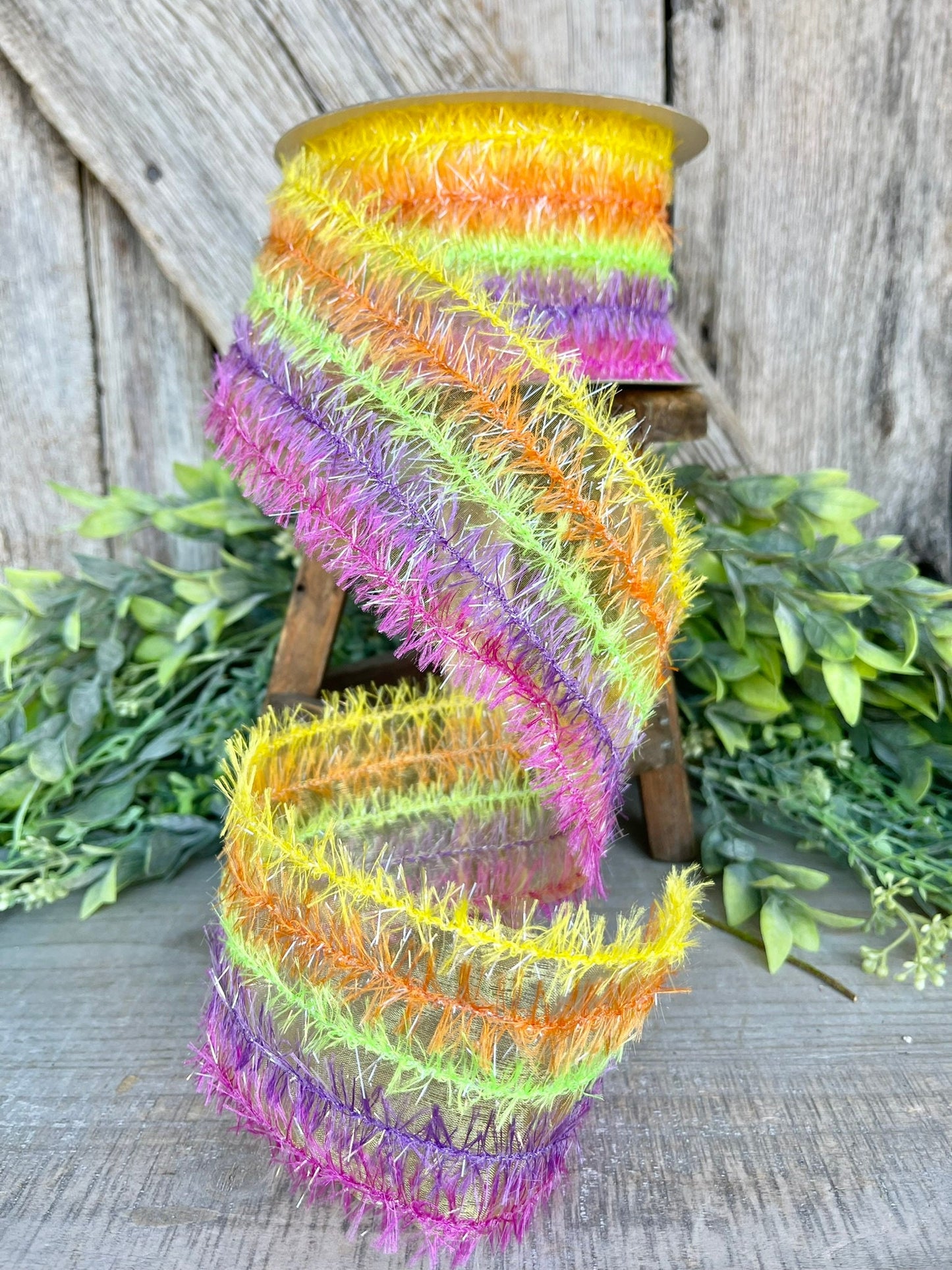 2.5" Shagadelic Fuzzy Ribbon, Farrisilk Ribbon