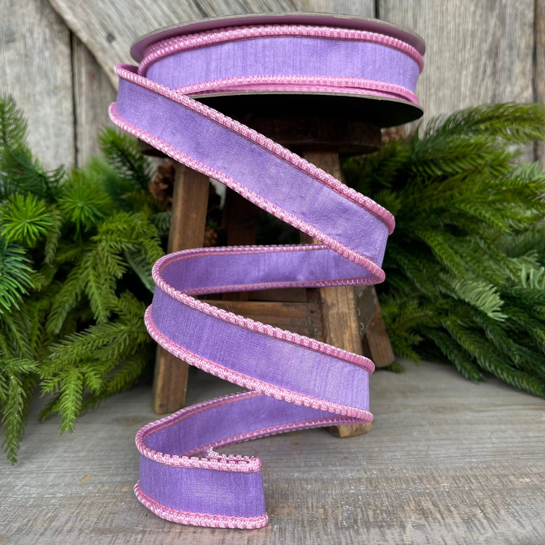 1" Lavender Sherbert Cord Ribbon, Farrisilk Ribbon, Purple Pink Ribbon