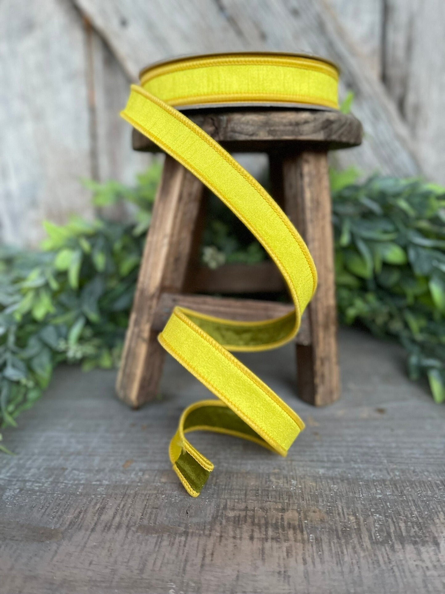 3/4” Yellow Green Ribbon, Farrisilk ribbon