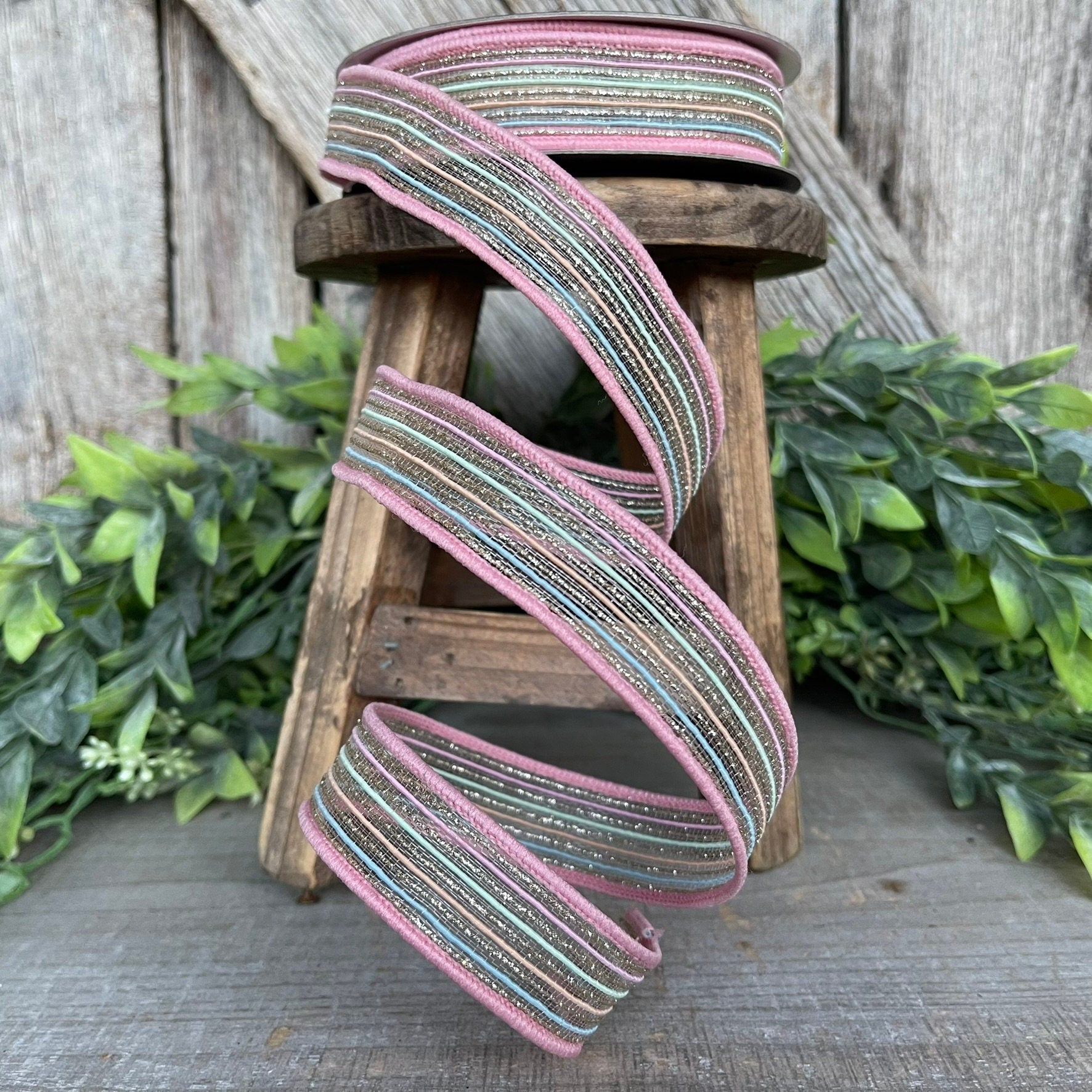 1" Unicorn Stripes Ribbon, Farrisilk Ribbon