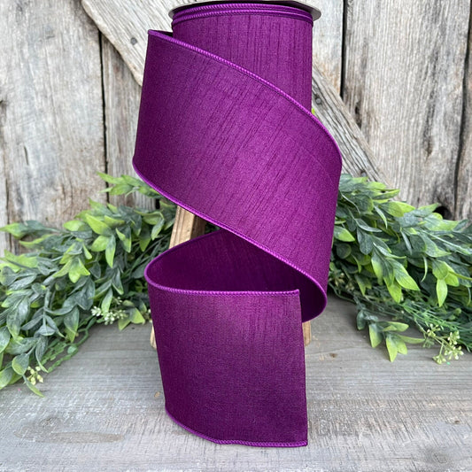 4” Purple Dupion Ribbon, Farrisilk ribbon