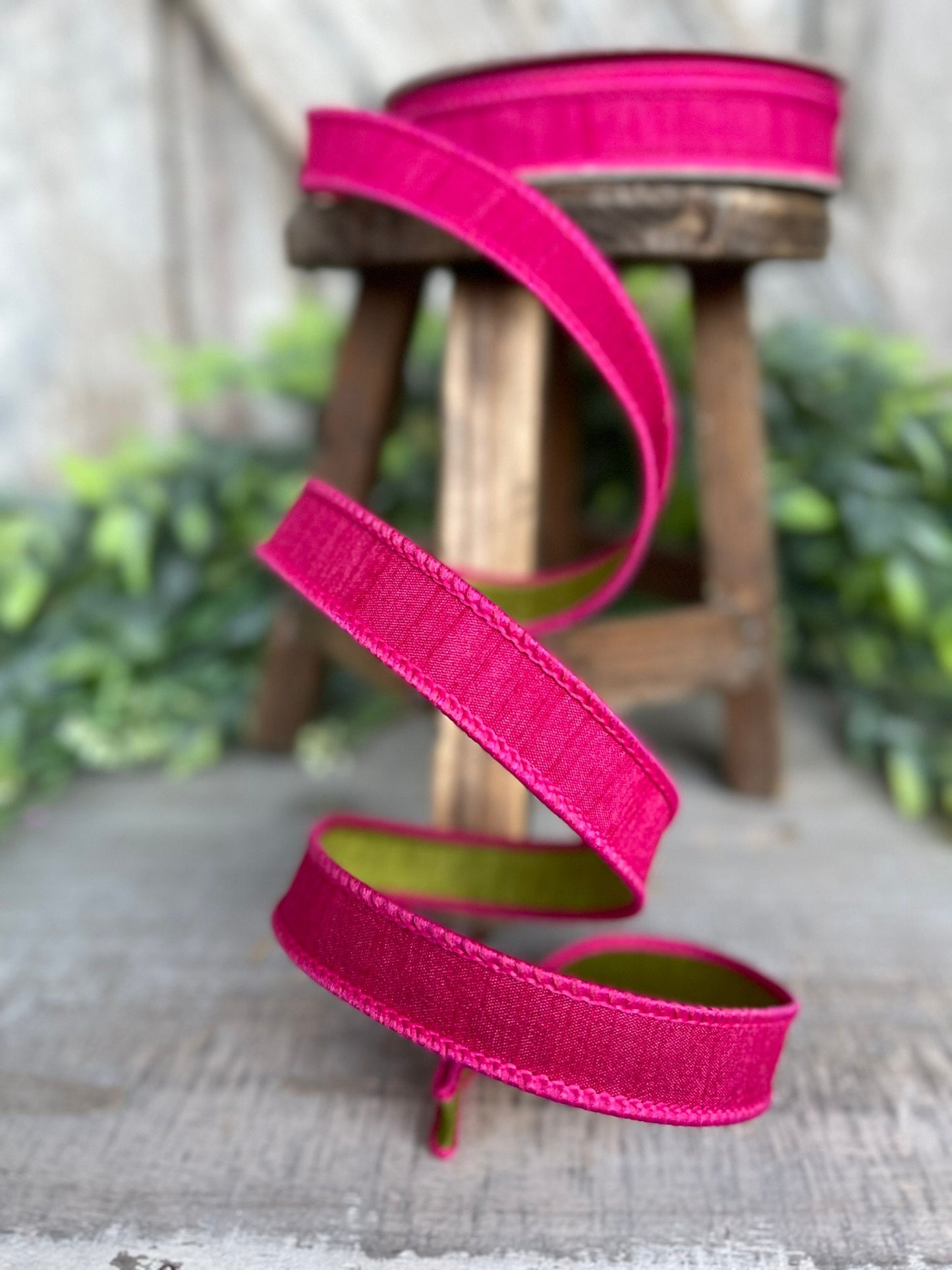 3/4” Hot Pink Ribbon, Farrisilk ribbon, wired ribbon