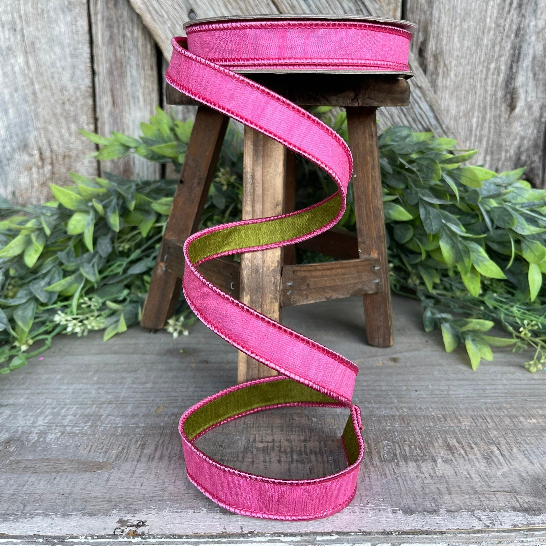 3/4” Bubblegum Pink Ribbon, Farrisilk ribbon, wired ribbon