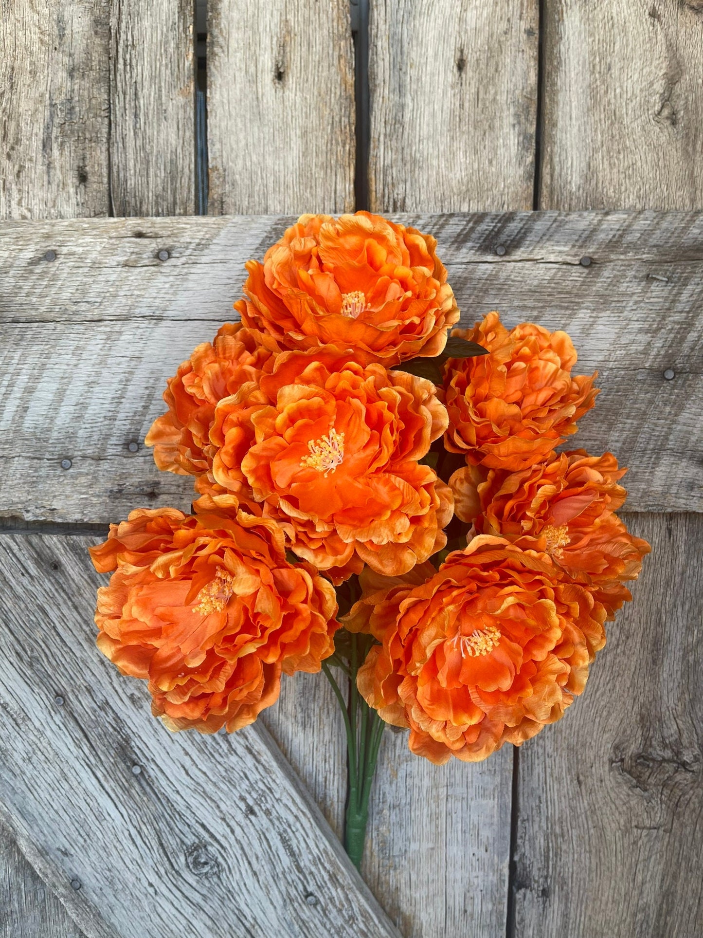 22" Orange Bush, Orange Floral Bush, Artificial Orange Florals