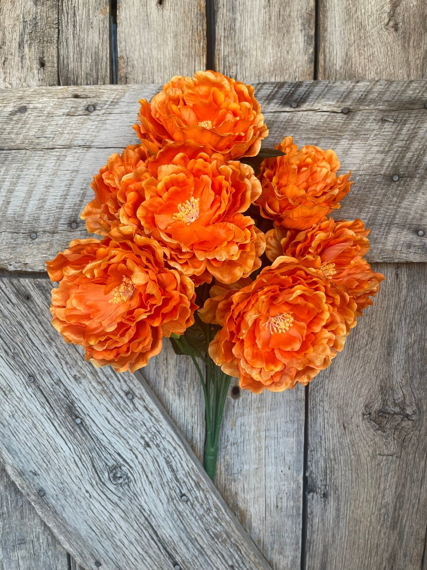 22" Orange Bush, Orange Floral Bush, Artificial Orange Florals