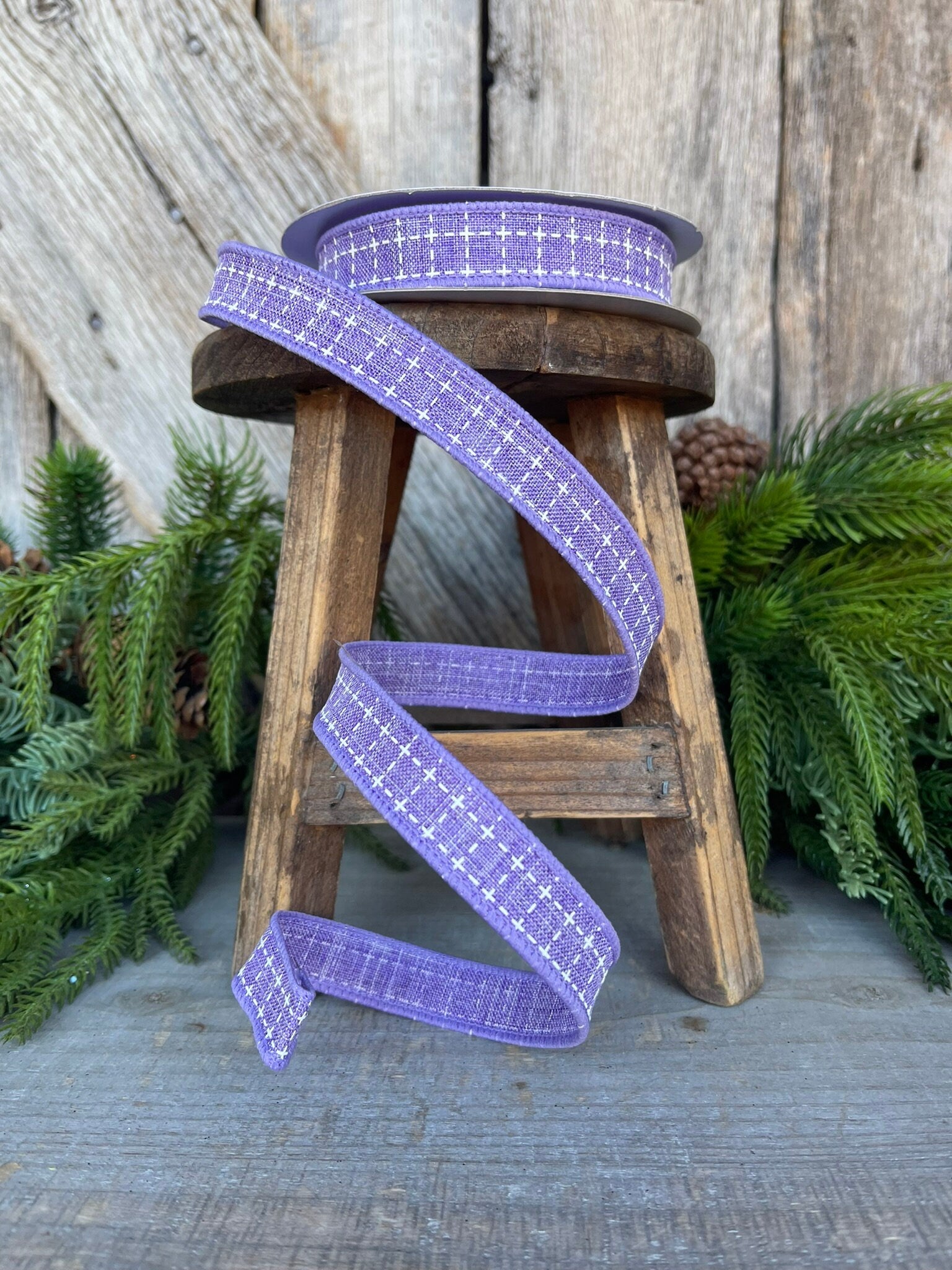 5/8" Lavender Raised Stitch Ribbon, Ribbon,Wired Ribbon, Purple Ribbon