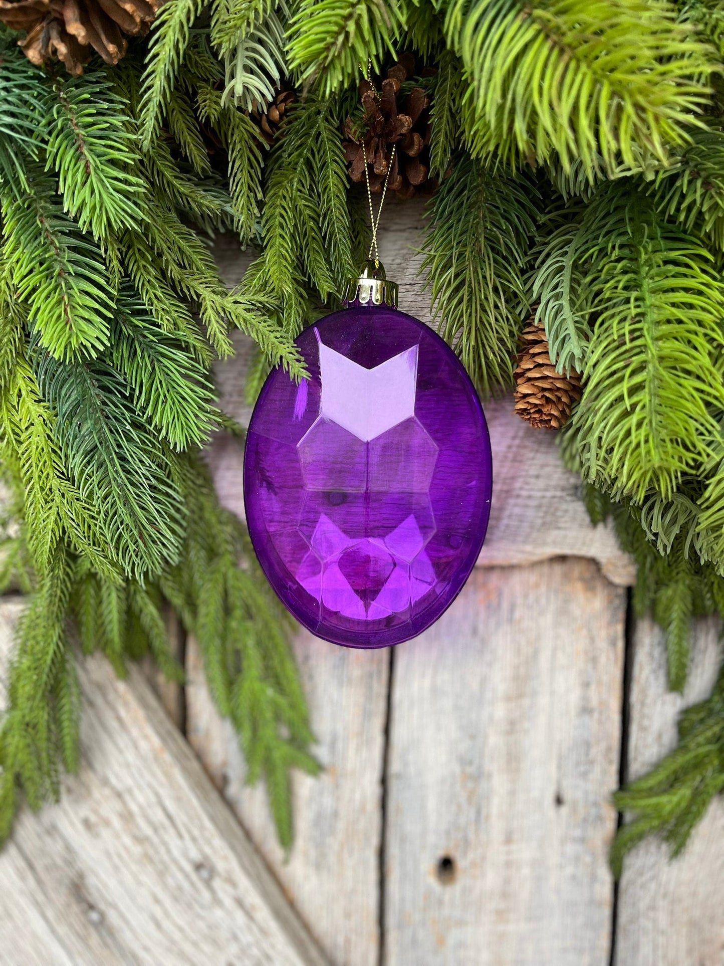 6.5" Purple Oval Jewel Ornament, Purple Jewel Ornament, Jewel Ornament, Halloween Jewel Ornament,Precious Jems, XJ544784