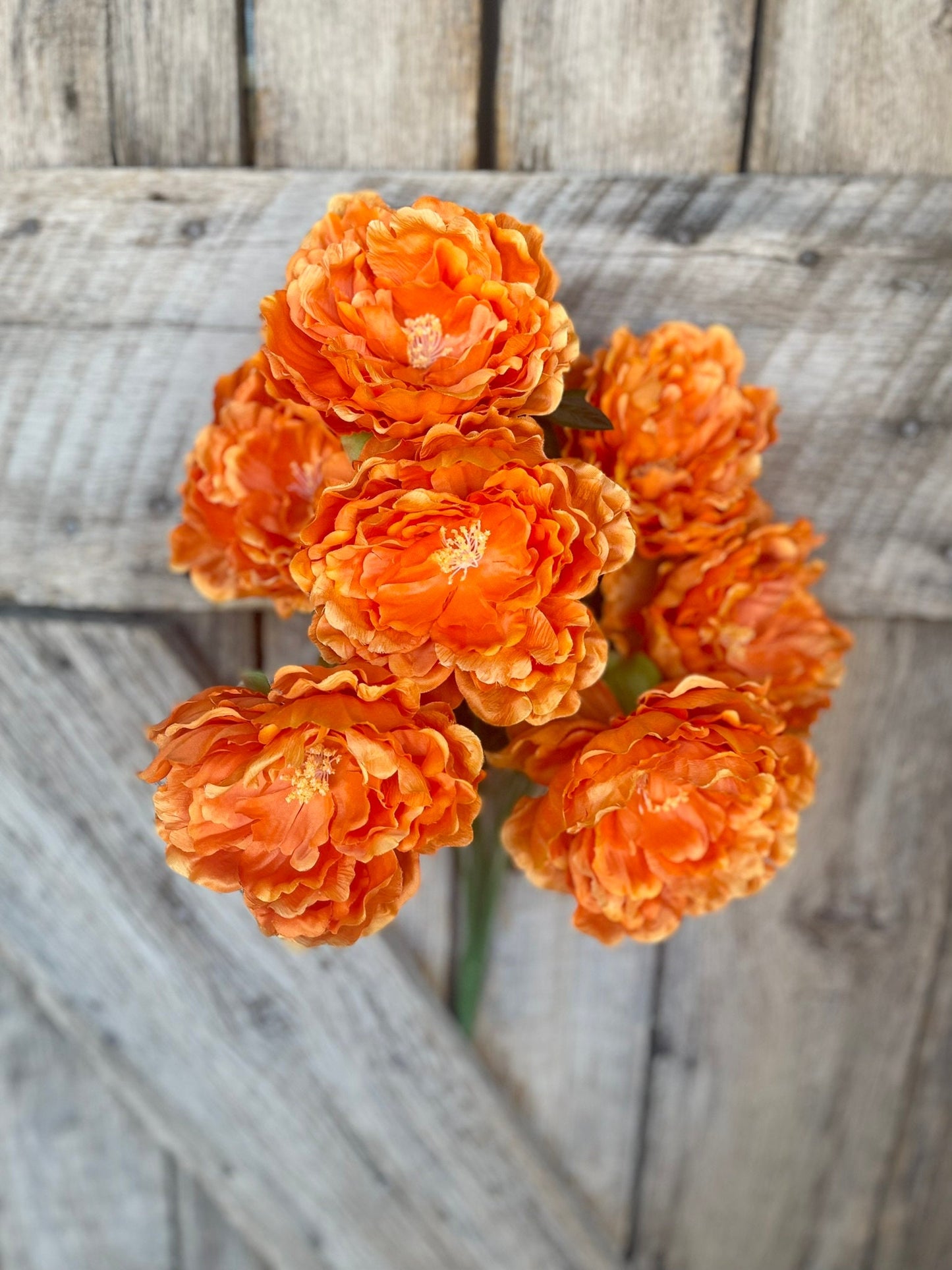 22" Orange Bush, Orange Floral Bush, Artificial Orange Florals